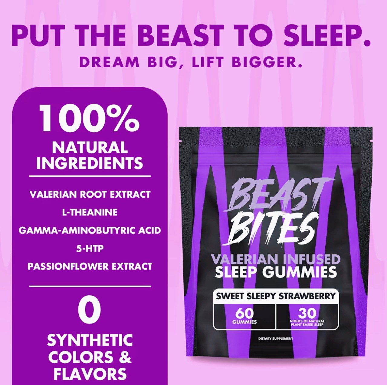 Valerian Infused Sleep and Nighttime Recovery Gummies – Beast Bites