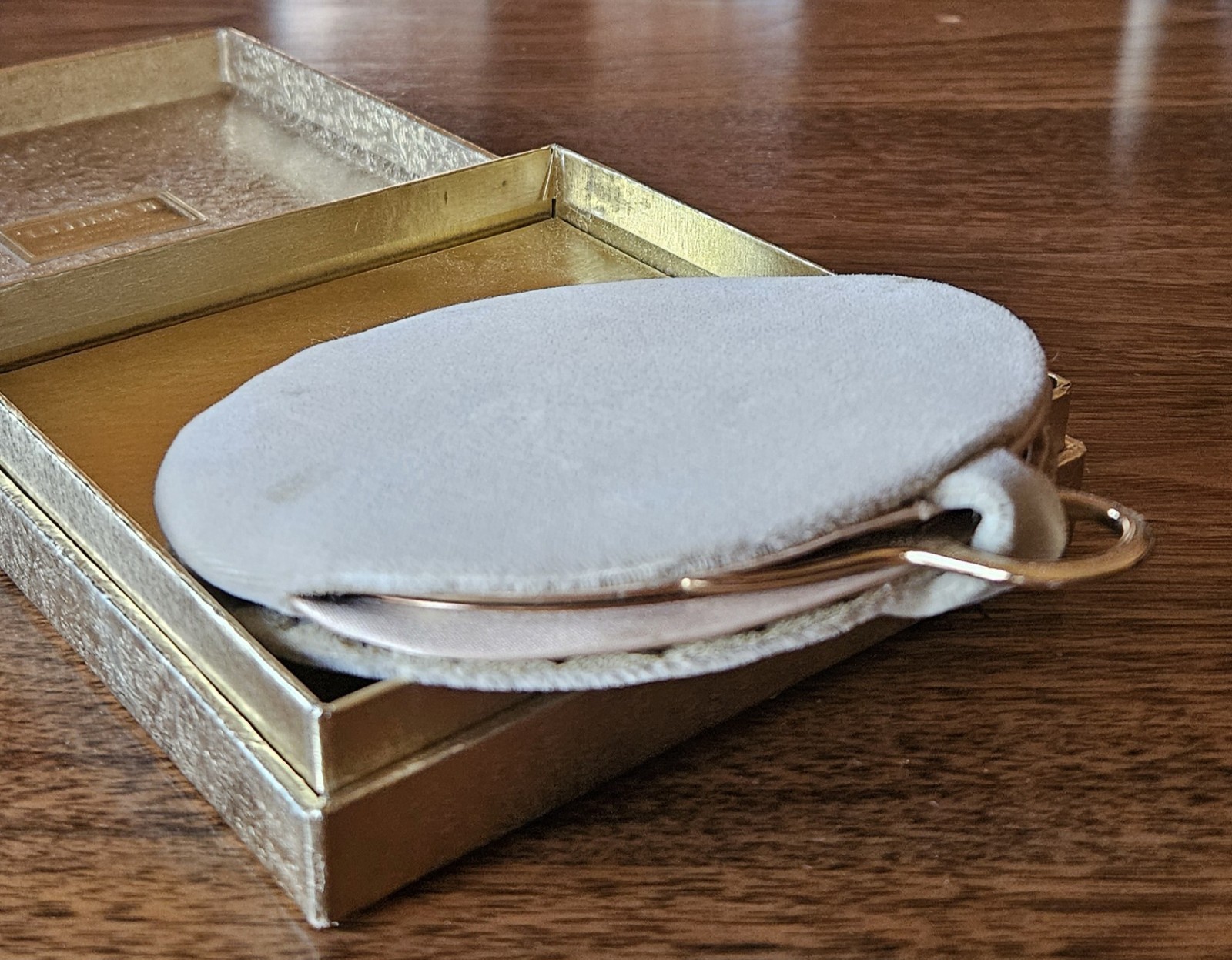Vintage Ultima II Revlon Enamel Handmirror w/Velvet Sack and Gold Box SEE NOTE