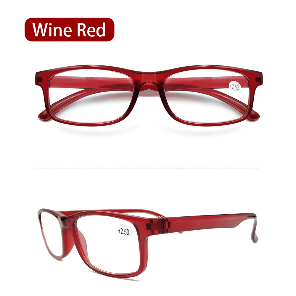 4 Pair Rectangular Power Reading Reader Glasses For Mens Womens 1-3