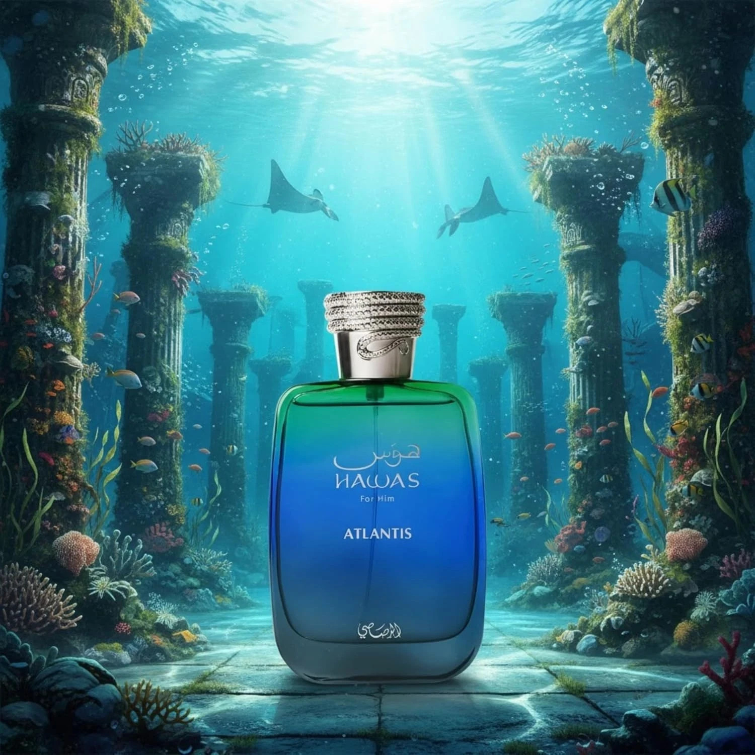 RASASI Hawas Atlantis Eau de Parfum for Men, 3.4 oz Fresh & Modern Scent Spray