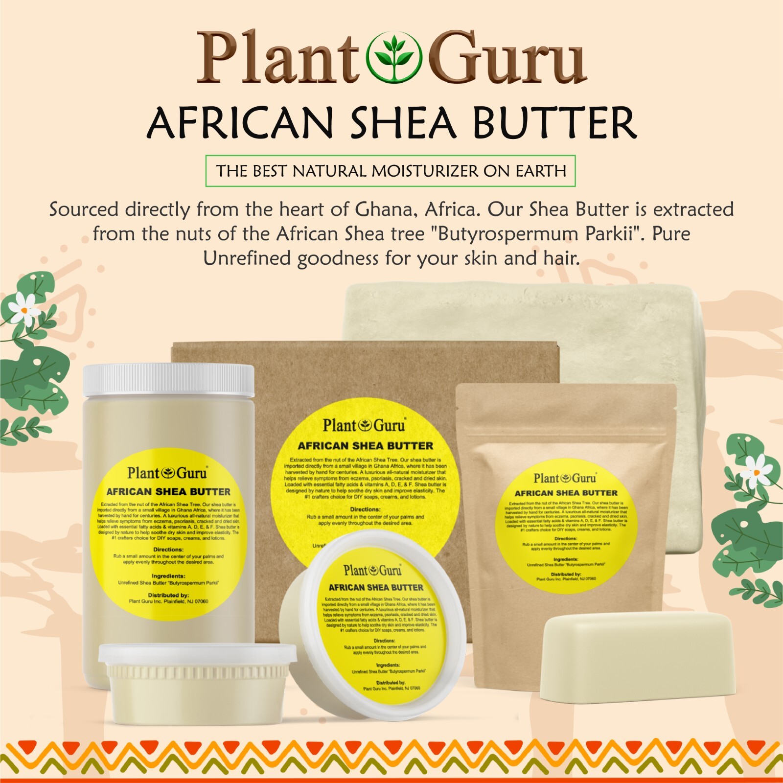 Raw African Shea Butter 8 oz. IVORY 100% Pure Organic Unrefined Natural Ghana