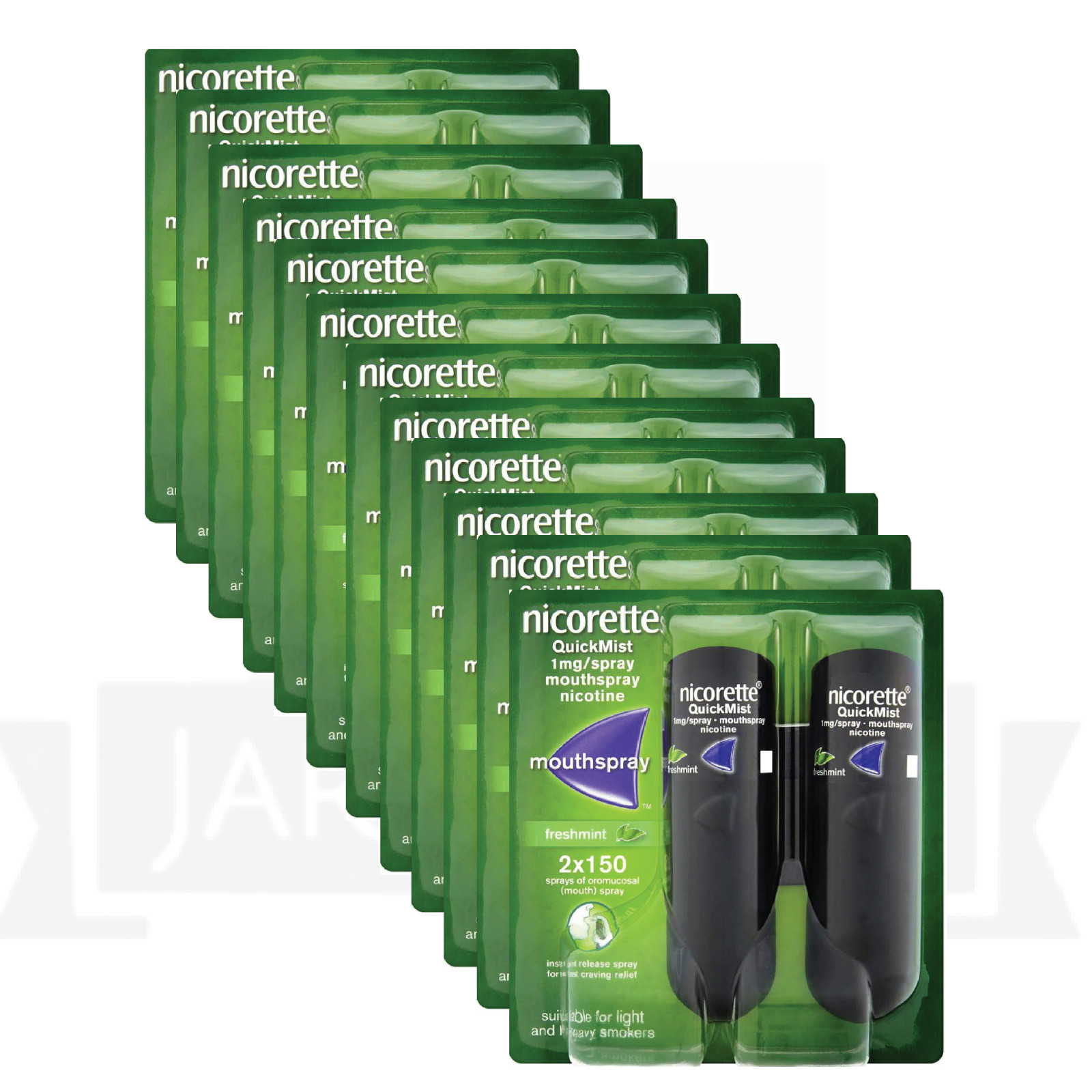 12X Nicorette Quickmist Duo, 2 x 150 sprays FREE SHIPPING