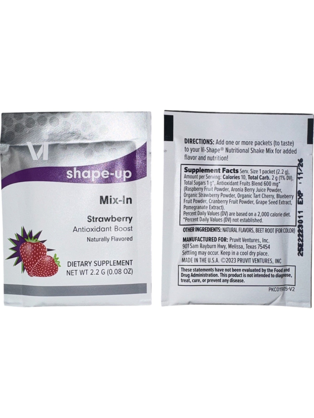 Vi shape-up mix-in NEW Strawberry, 15 Antioxidant Blend Packets