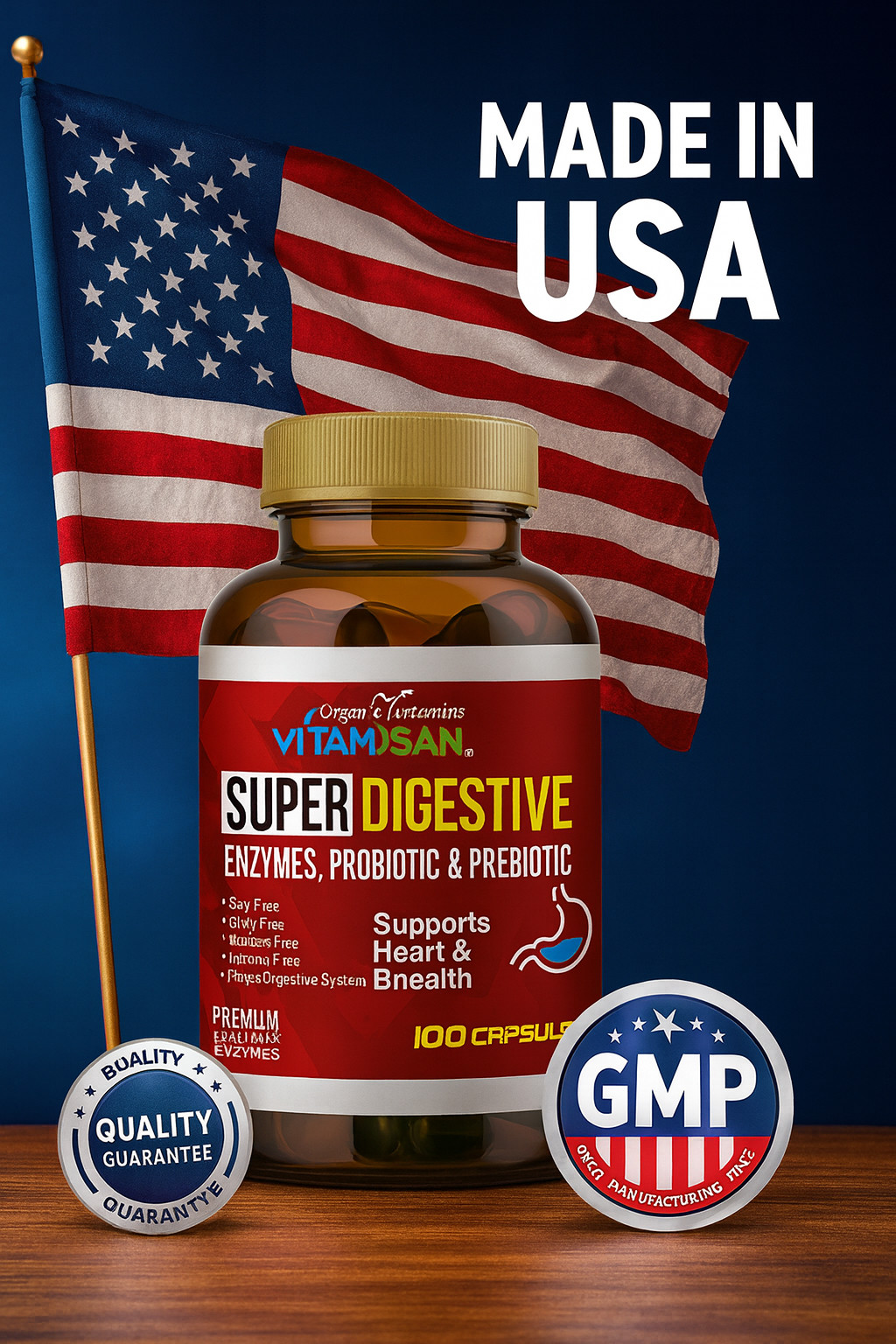 Super Digestive Brook Enhanced-Biotics Probiotic and Prebiotic 100 capsules