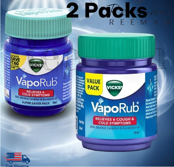 Vicks VapoRub Relief From Cold, Cough Blocked Nose 50ml Free Shipping