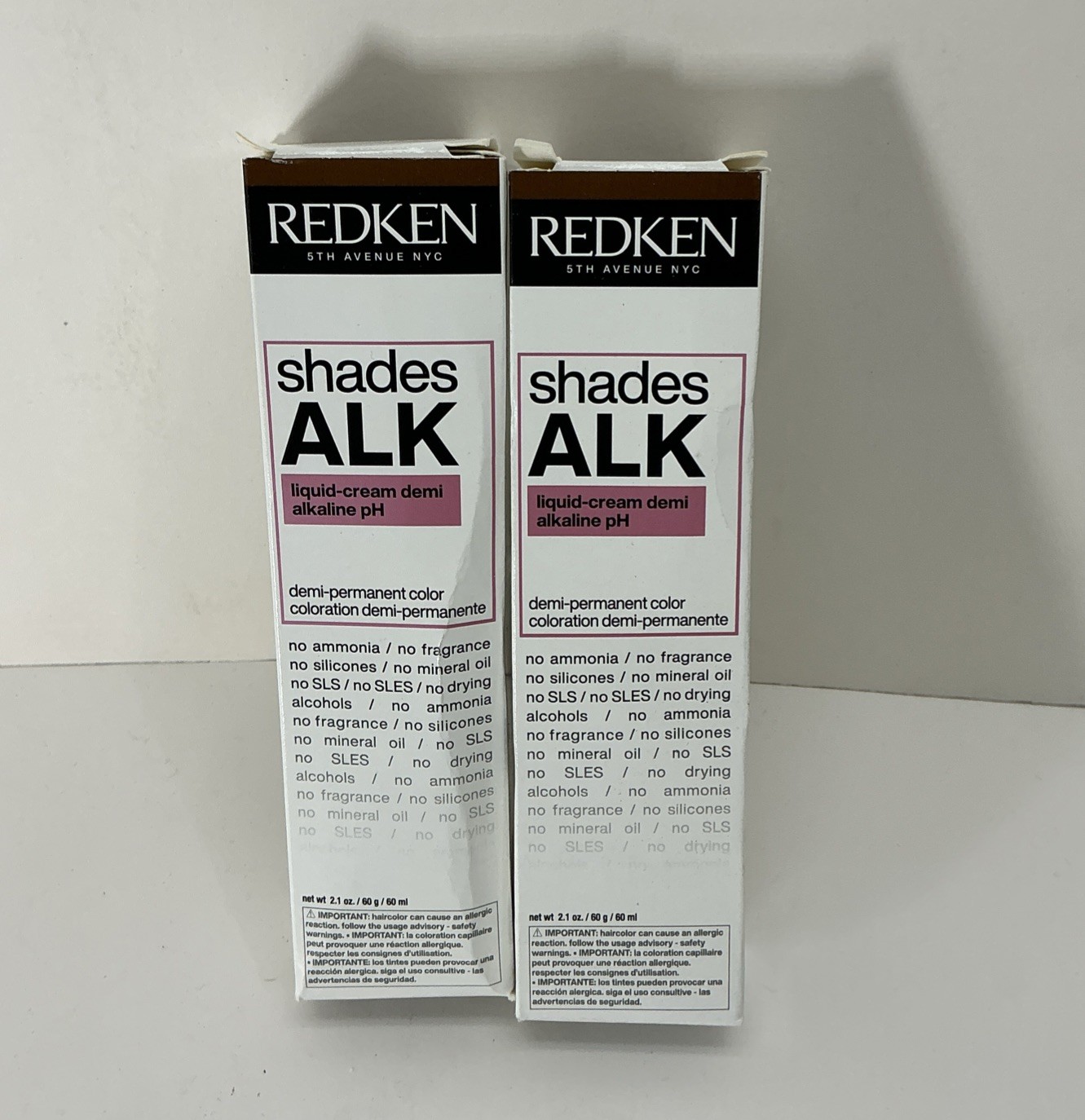 REDKEN ALK Demi-perm Hair Color 2.1 fl oz NEW Shade 3NA Dark Chocolate Lot of 2