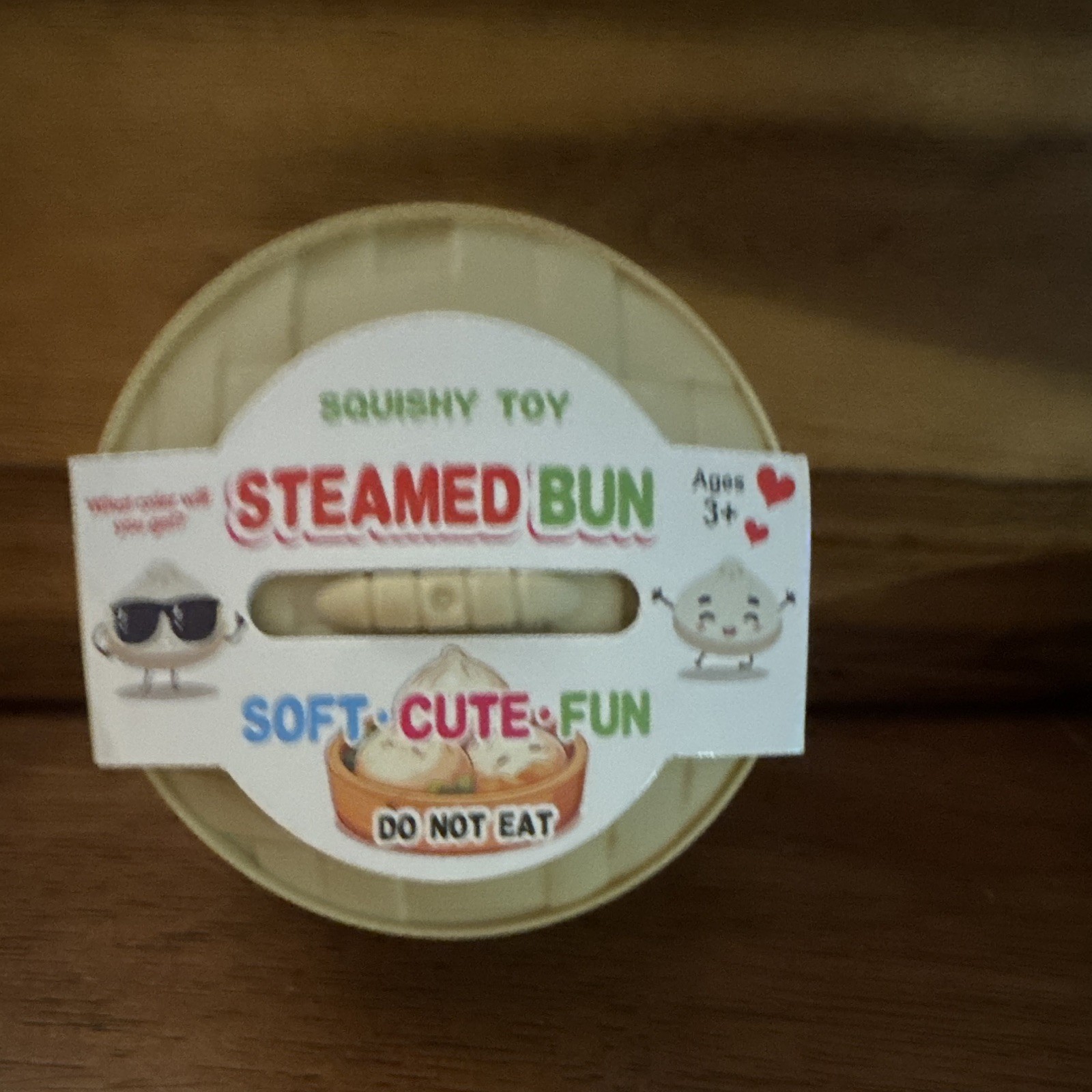 Soft Squishy Steamed Bun Squeeze Toy, Beige, Squeezable, Ages 3+