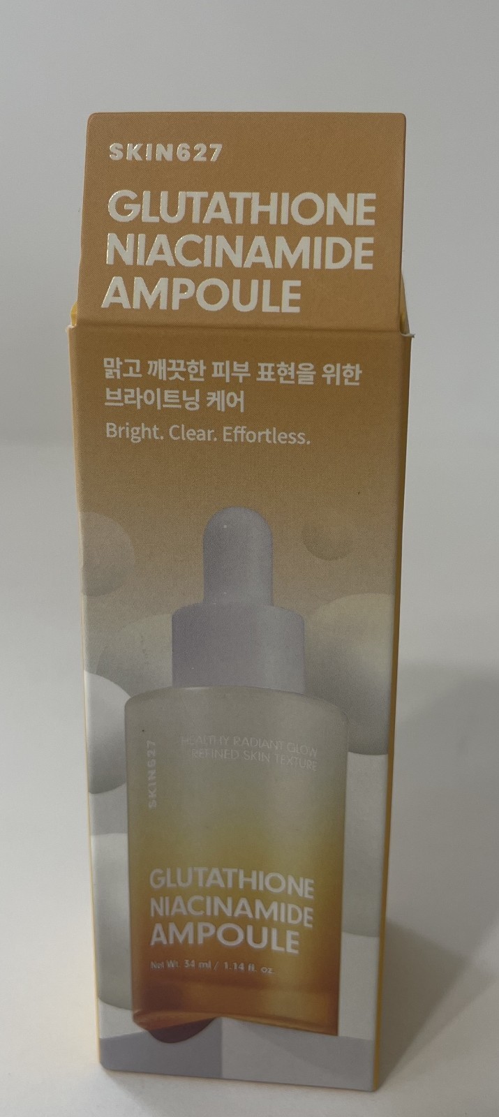 SKIN627 GLUTATHIONE NIACINAMIDE AMPOULE, 34 ml/1.14fl oz, MADE IN KOREA