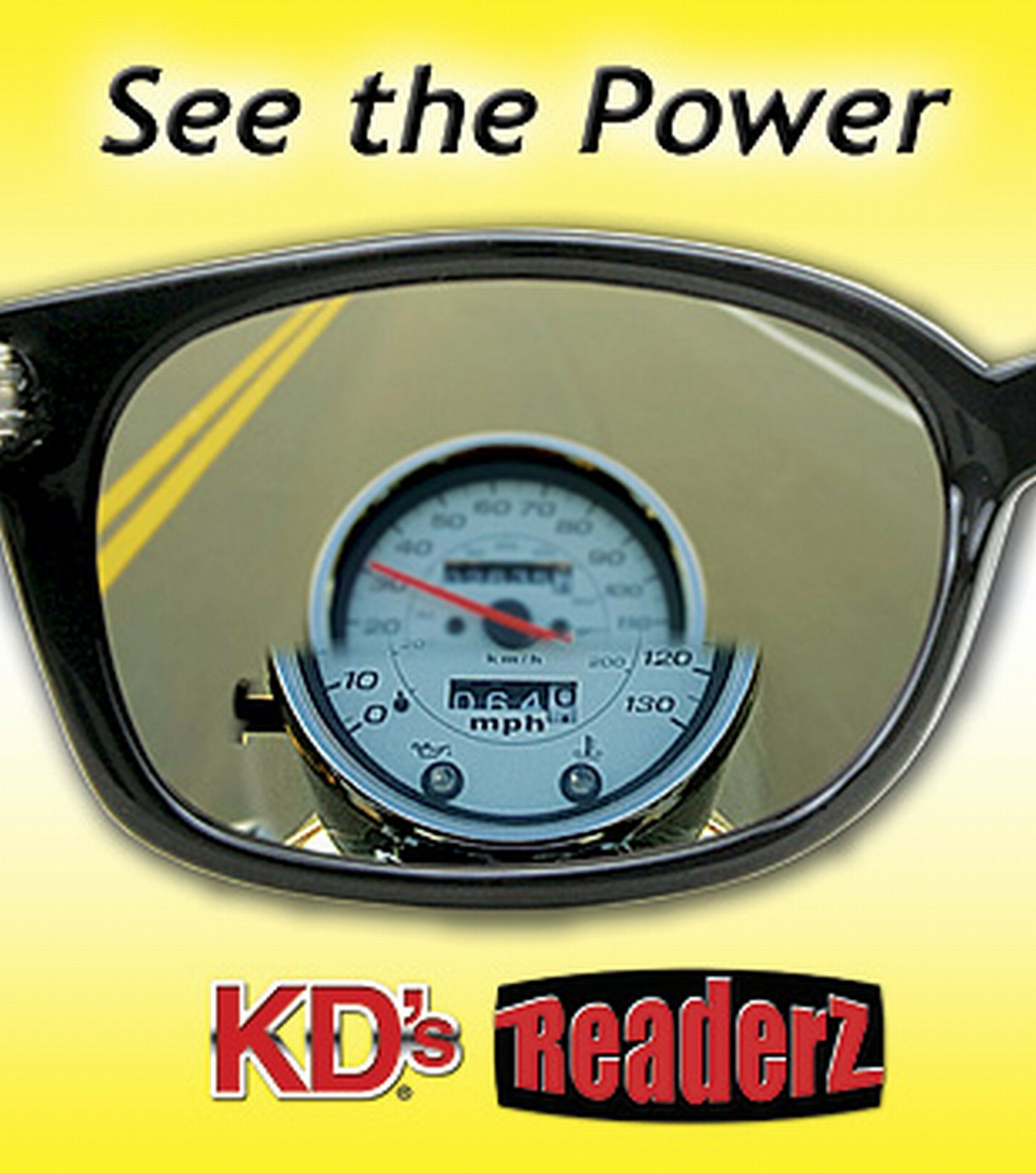 The Original KD’s Biker Shades PCSUN Black Frames +2.25 Magnification Smoke Lens
