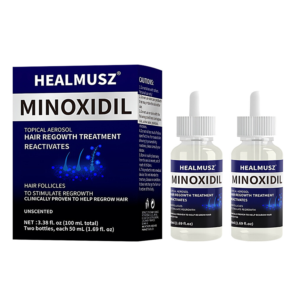HEALMUS Minoxidil 5% Extra Strength Men 2-10 Month Supply Hair Regrowth Solution