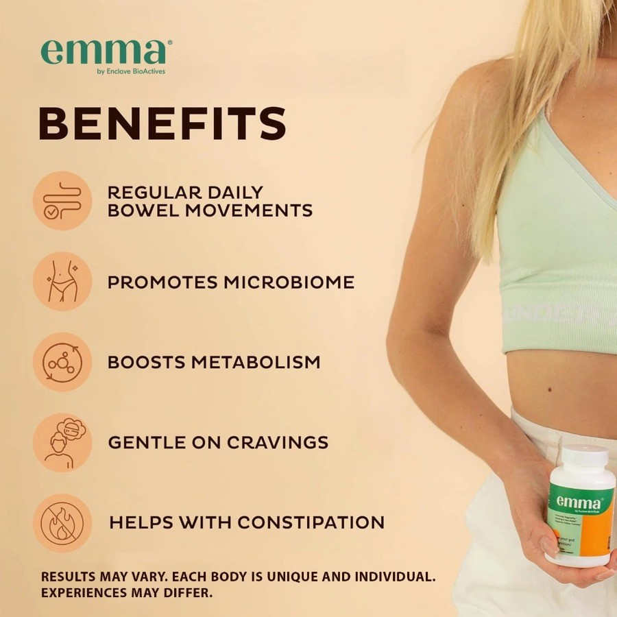 1-3 Pack Emma Gut Health Supplement 60 Capsules for Bloating Relief & Leaky Gut