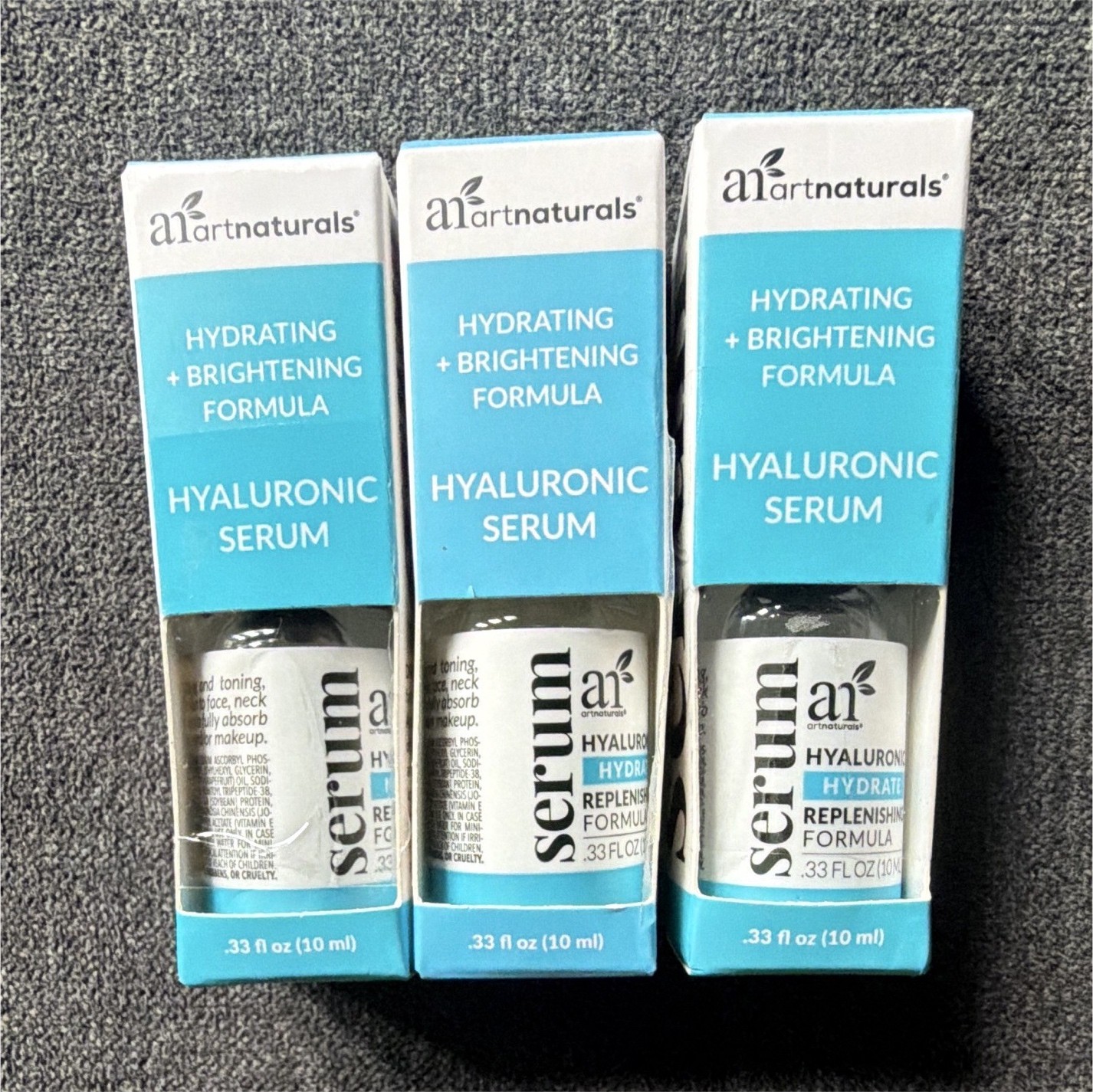 ArtNaturals Hydrating Brightening Hyaluronic Acid Serum Lot 3, 0.33 fl oz