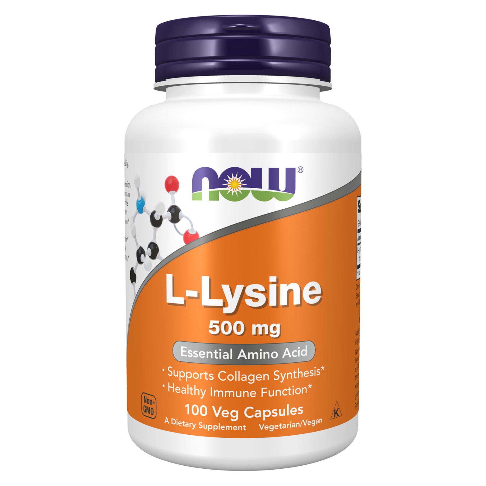 NOW FOODS L-Lysine 500 mg 100 Veg Capsules