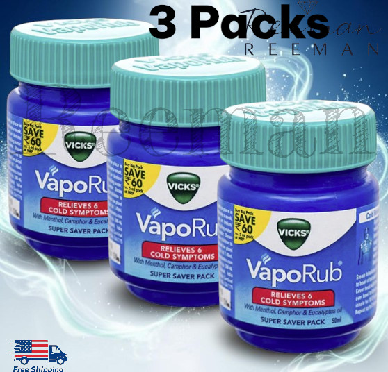 Vicks VapoRub Relief From Cold, Cough Blocked Nose 50ml Free Shipping