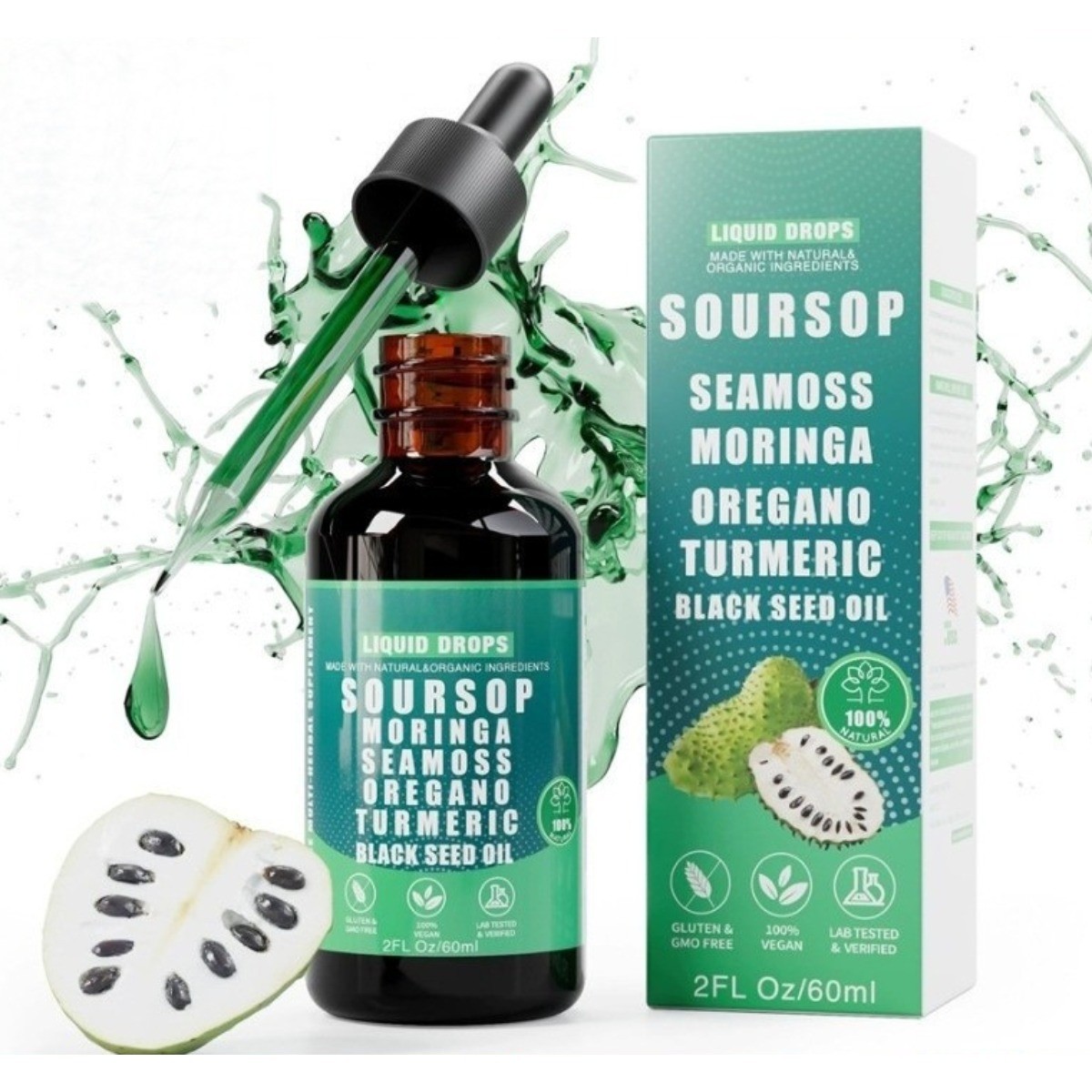 Soursop Pure Liquid Drops – 10-in-1 Herbal Blend for Immune & Wellness Support