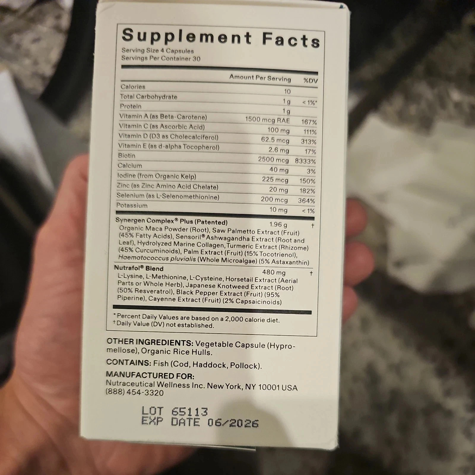 Nutrafol Women’s Balance Hair Growth Supplement 120 Count Unsealed Exp 8/27