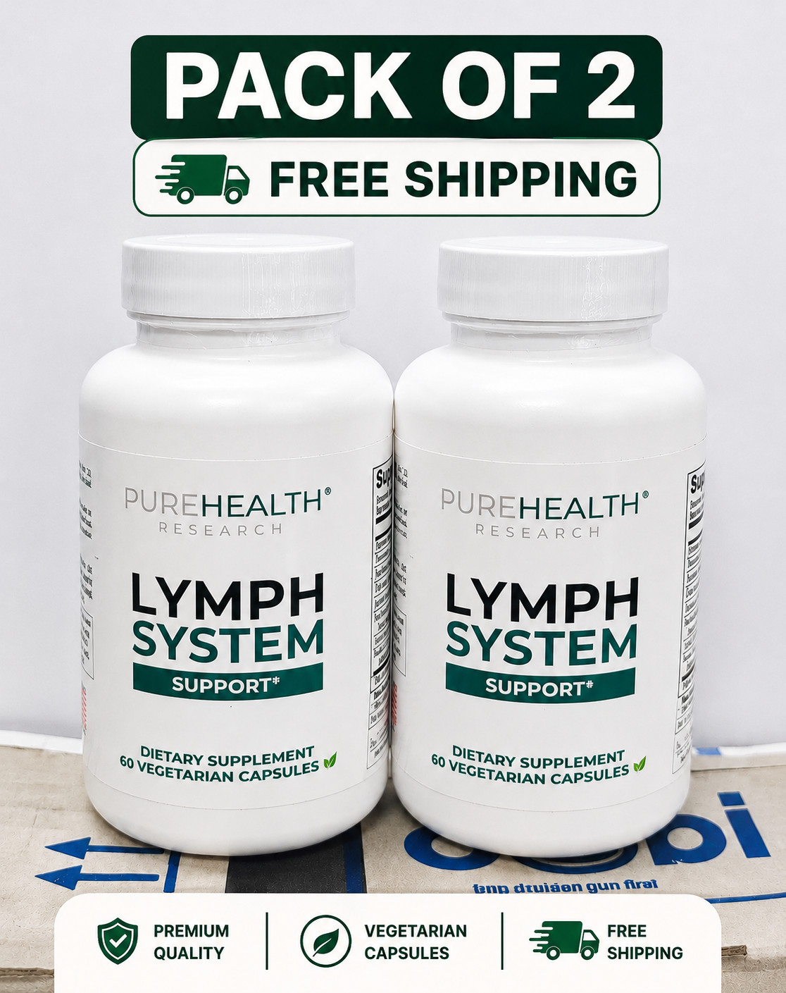 2-Pack Healthy Lymph System Support -120 capsules (60 Each)