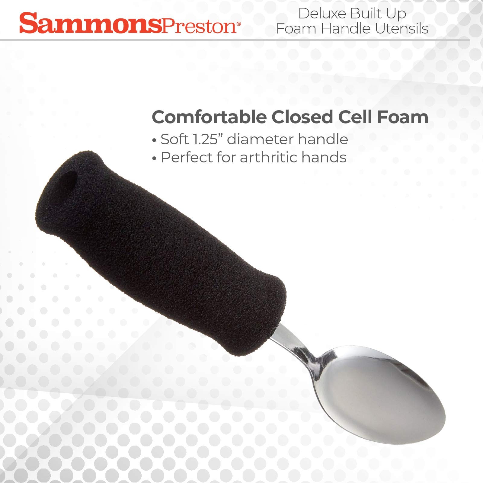 Deluxe Built-Up Handle Adaptive Grip Tablespoon 6.5″ Long, Stainless-Steel Ea…
