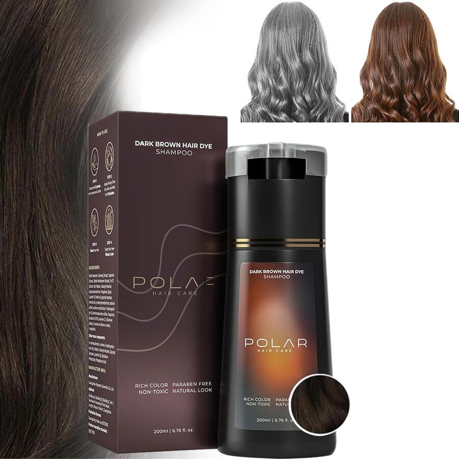 200ml Polar Hair Instant Dye Shampoo Hair Color Shampoo for Hair Natural Color