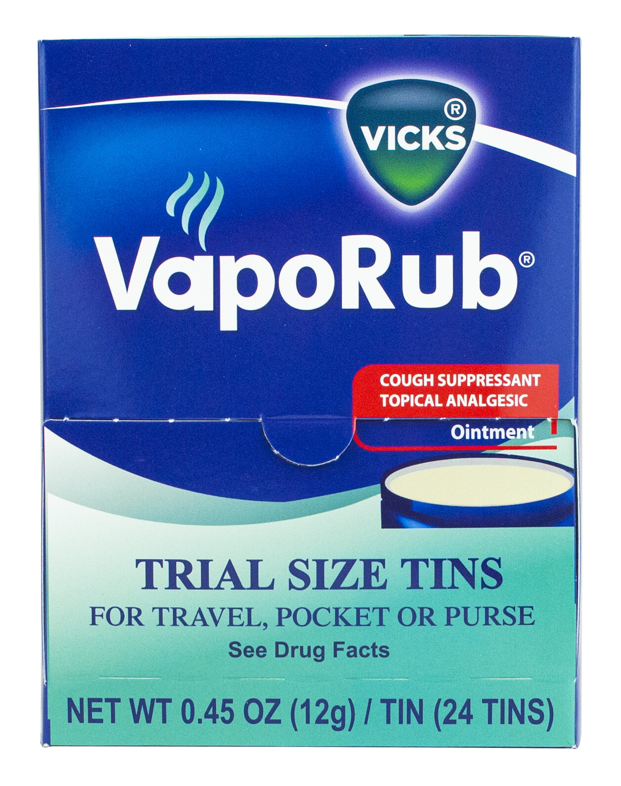 Vicks VapoRub Cough Suppressant Topical Analgesic Ointment 24 Pack Exp. 02/2027