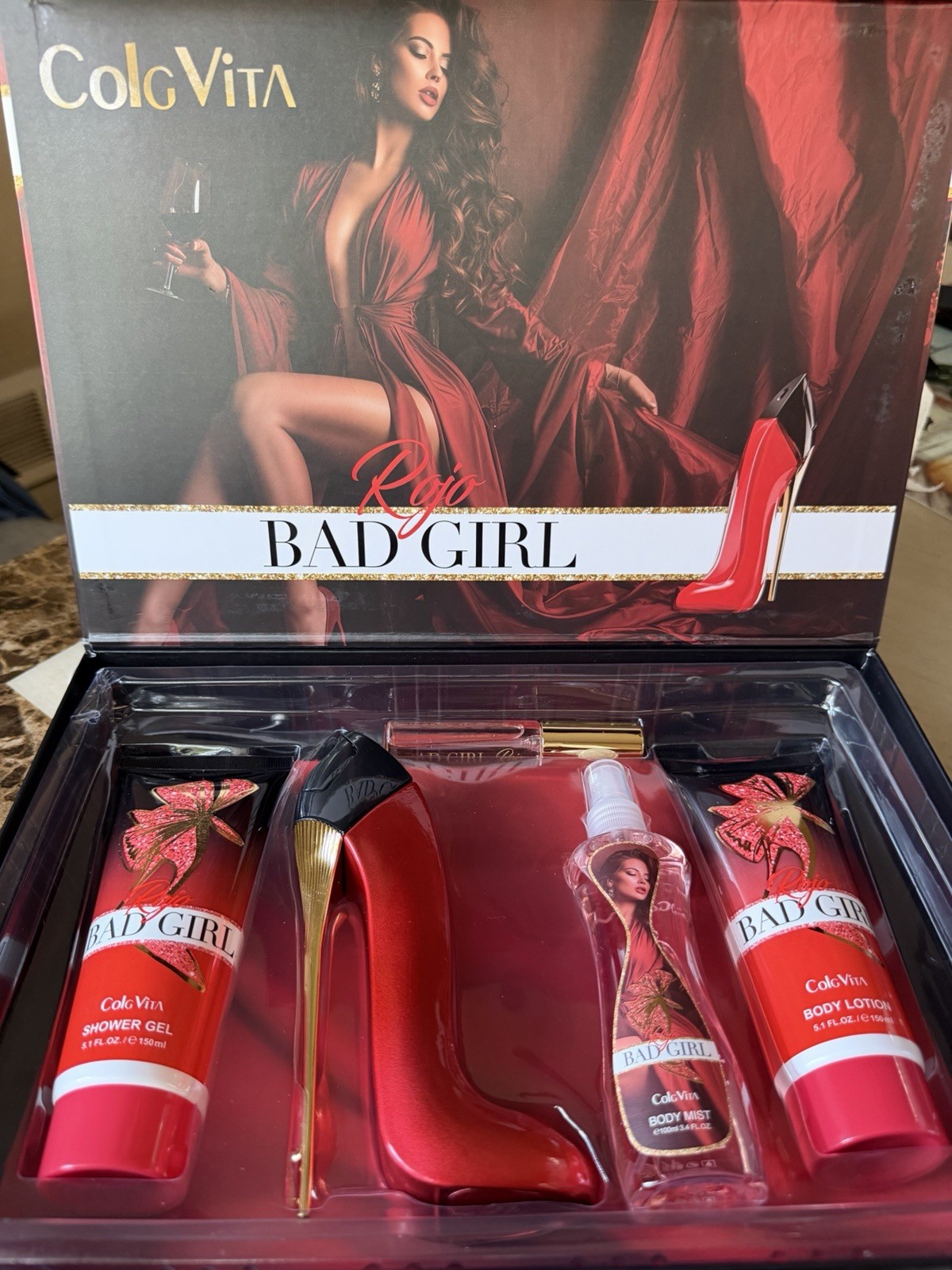 ColoVita Rojo Bad Girl Skin Care Set Shower Gel, Body Lotion & Body Mist