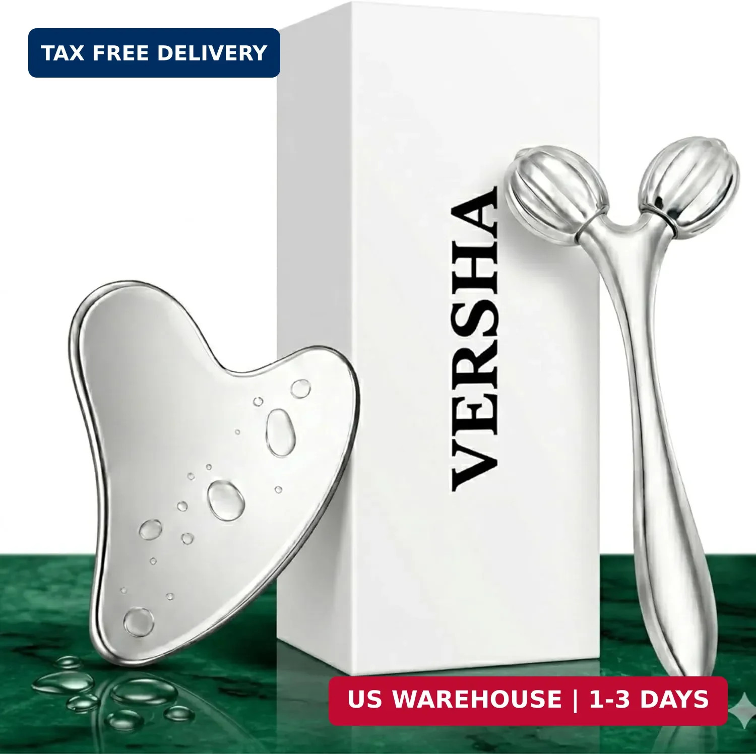 Stainless Steel 3D Face Roller Metal Facial Massager Face Sculpting Gua Sha Faci