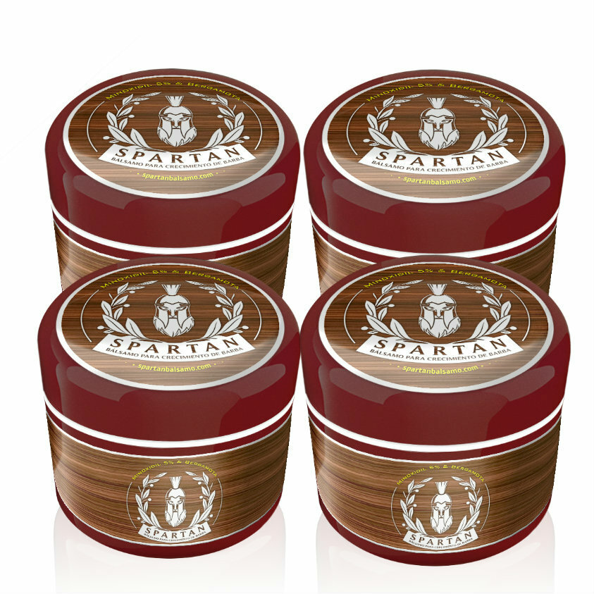 Spartan Beard & Mustache Growth Balm Minoxidi, Bergamot & Biotin 60ml set of 4