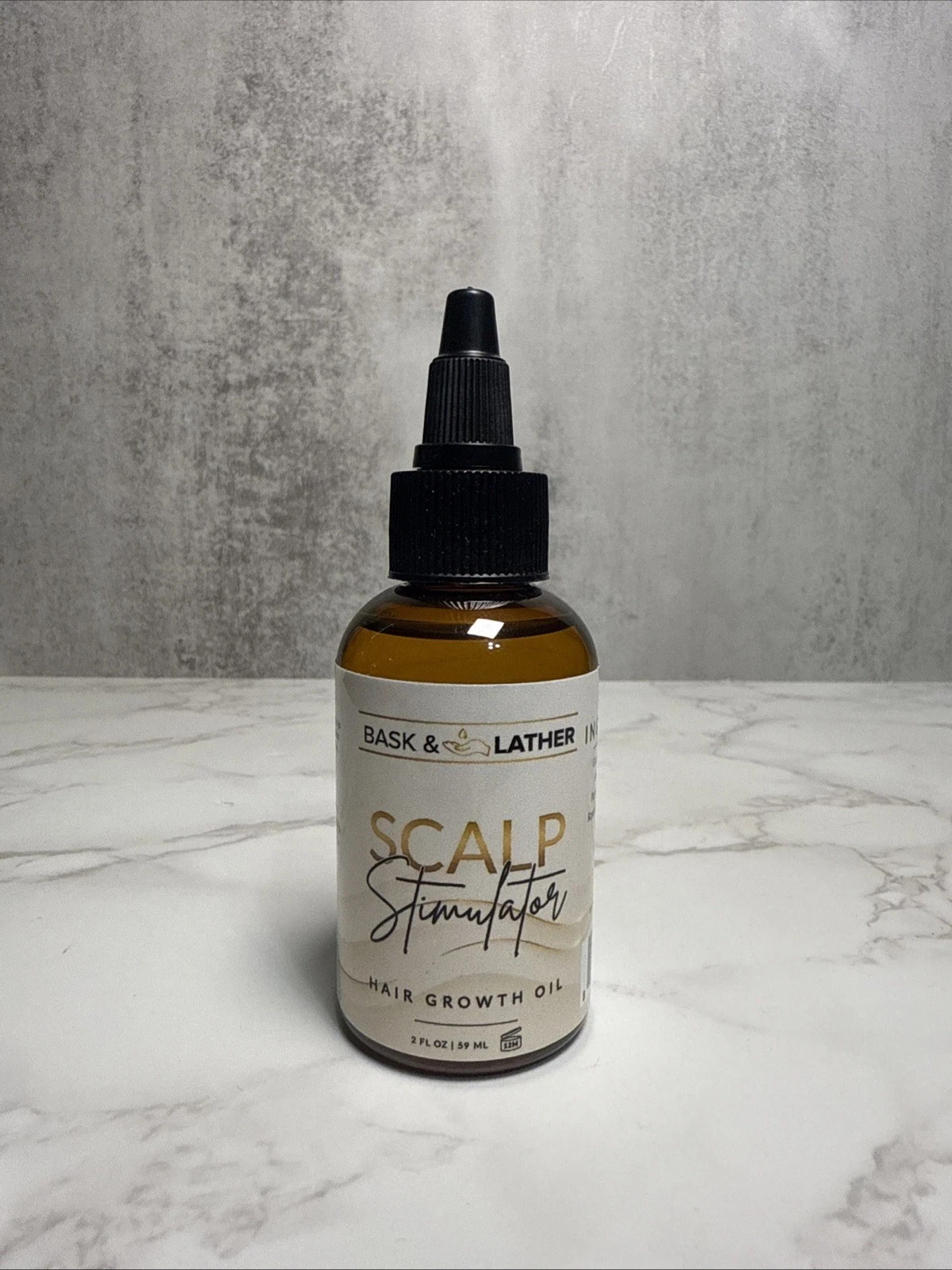 Bask & Lather Scalp Stimulator Hair Growth Oil Cold Pressed Mint and Rosemary