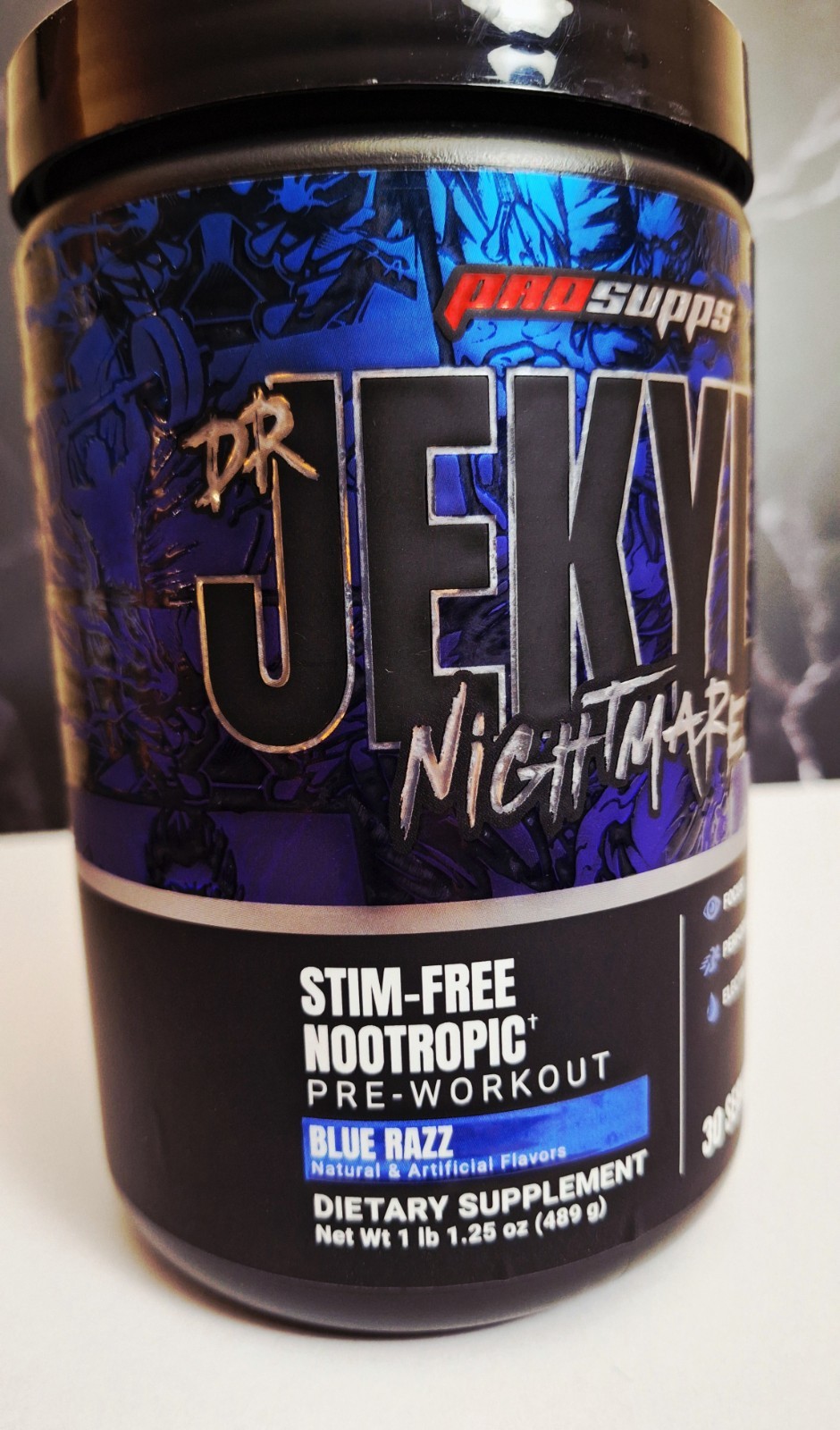 ProSupps Dr. Jekyll Nightmare Stim-Free Preworkout,Blue Razz,30 Serv,07/2027✨️