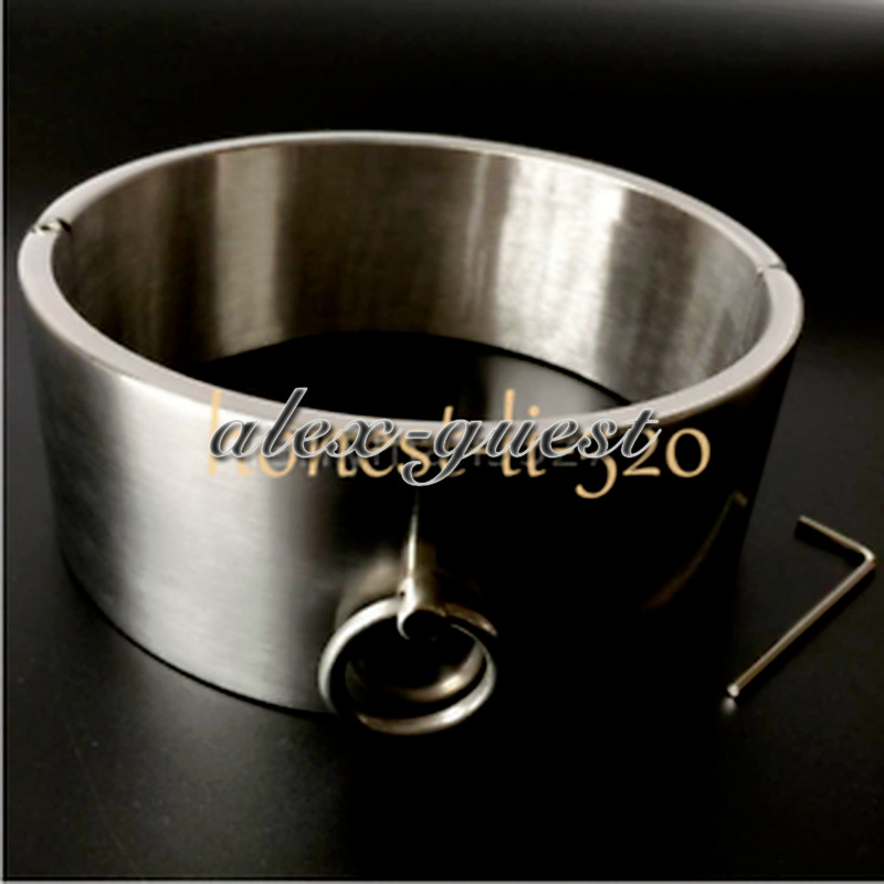 Stainless Steel 6CM Height Heavy Shackles Rings Cangue Neck Collar Cuff Binding