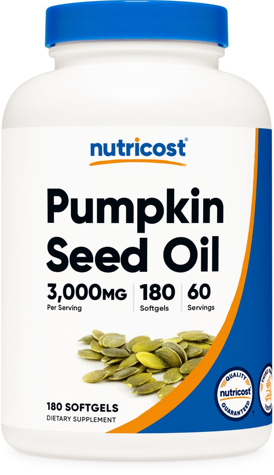 Nutricost Pumpkin Seed Oil (3,000mg) 180 Softgels – GMO-Free, 60 Servings
