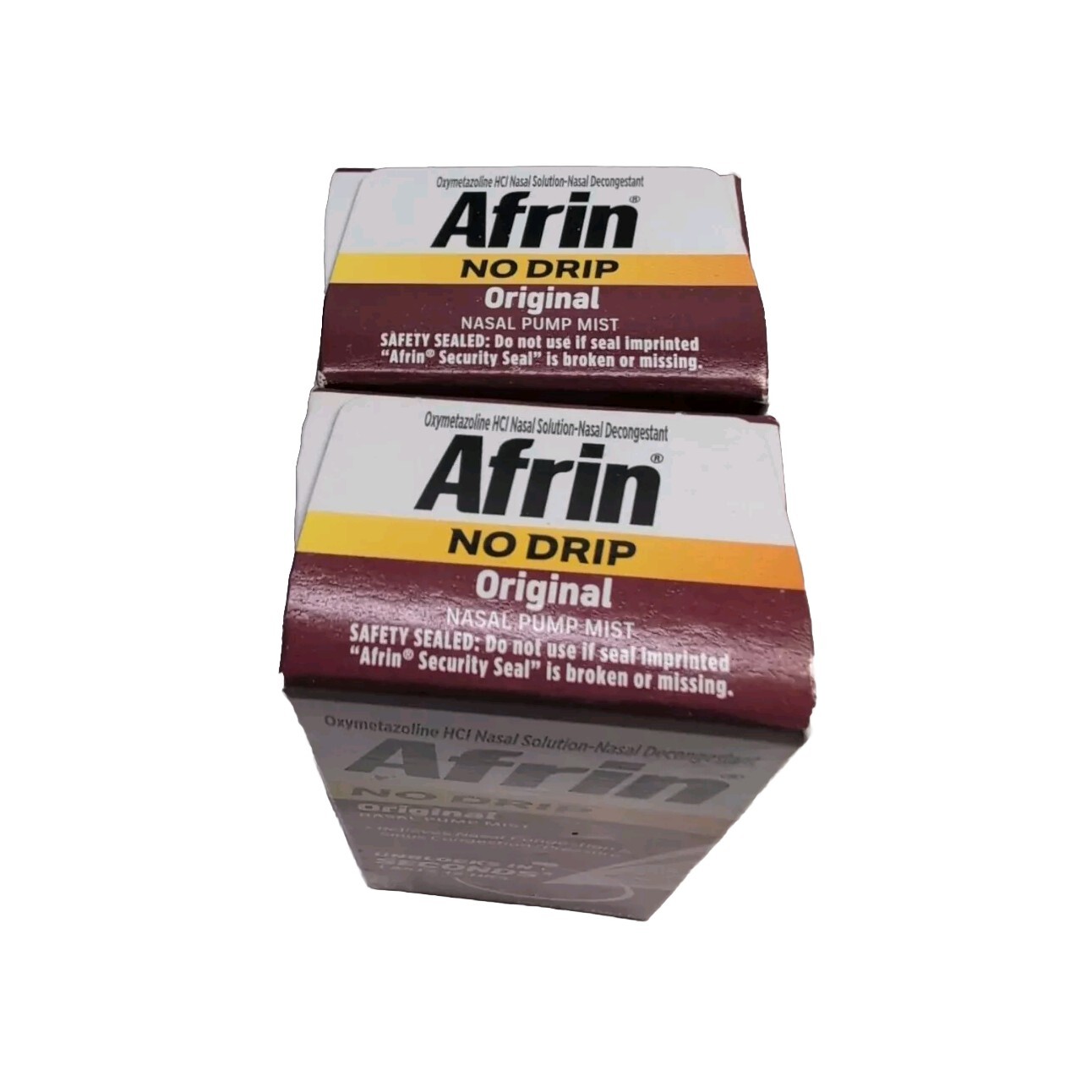 (2) AFRIN NO DRIP ORIGINAL NASAL PUMP MIST CONGESTION & SINUS 15 ML EXP-12/2025+