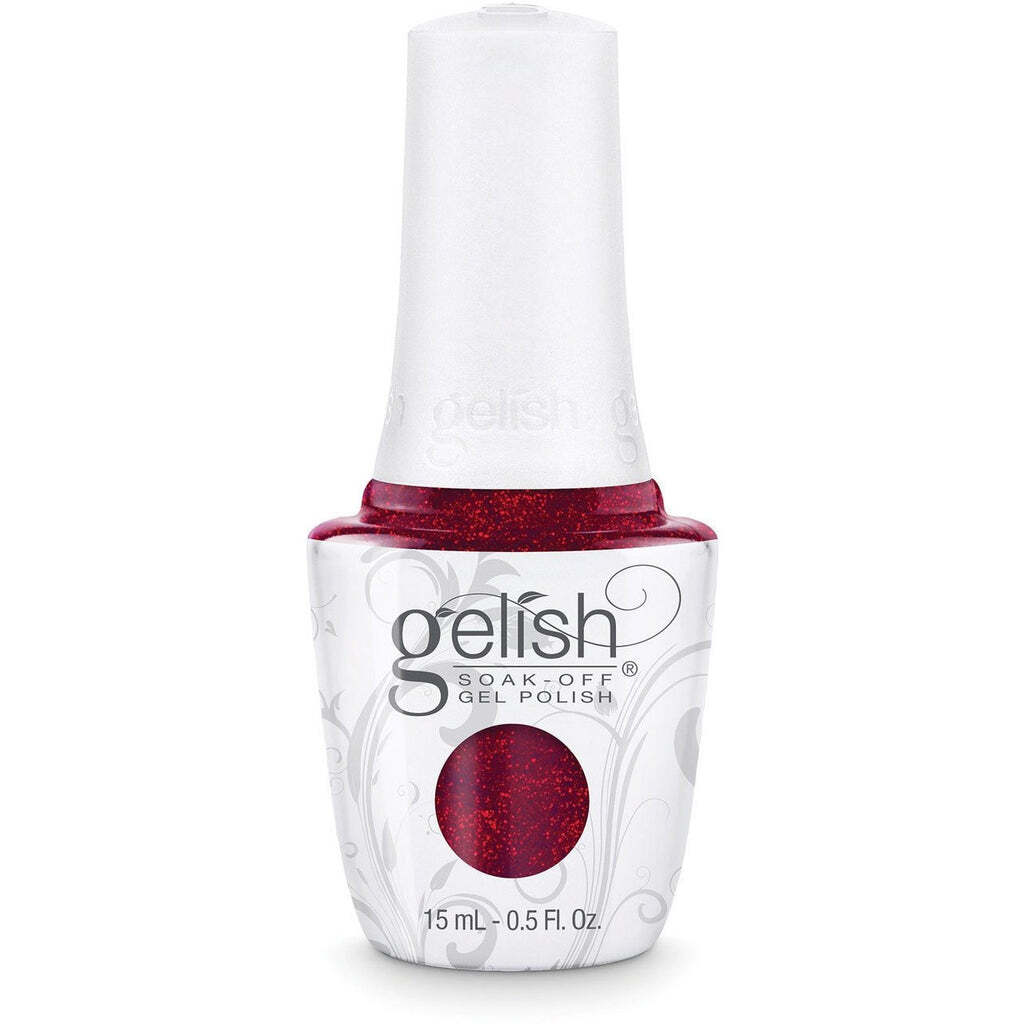 Gelish Soak Off Gel Polish “Good Gossip” 1110842 15mL 0.5 Fl Oz Red Glitter