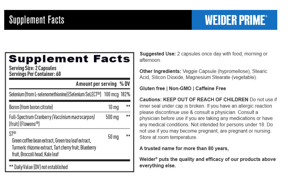 Weider Prime Prostate Health, 120 Veggie Capsules Exp: 01/2026 – Free Shipping!