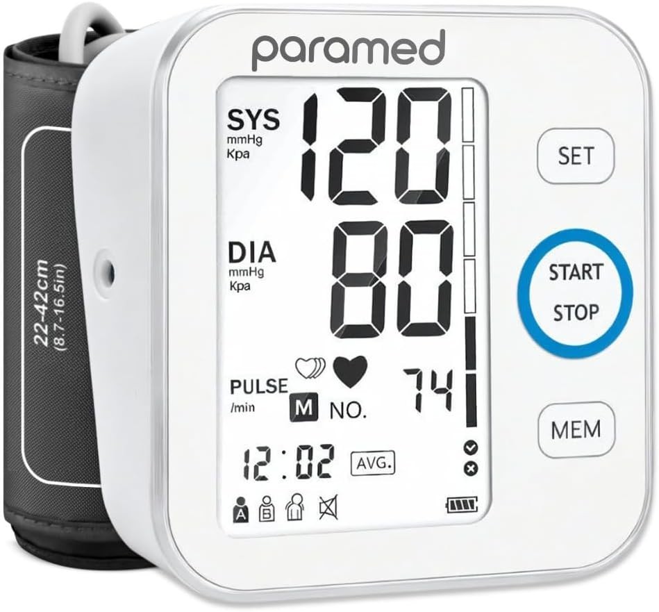 Large LCD Blood Pressure Monitor – 120 Memory Sets & Voice Broadcast Included
