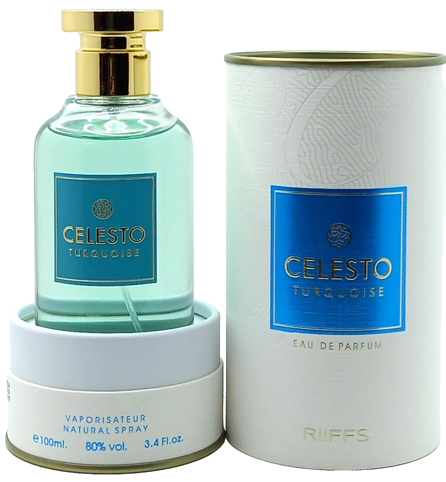 RIIFFS CELESTO TURQUOISE EAU DE PARFUM SPRAY FOR MEN 3.4 Oz / 100 ml BRAND NEW!