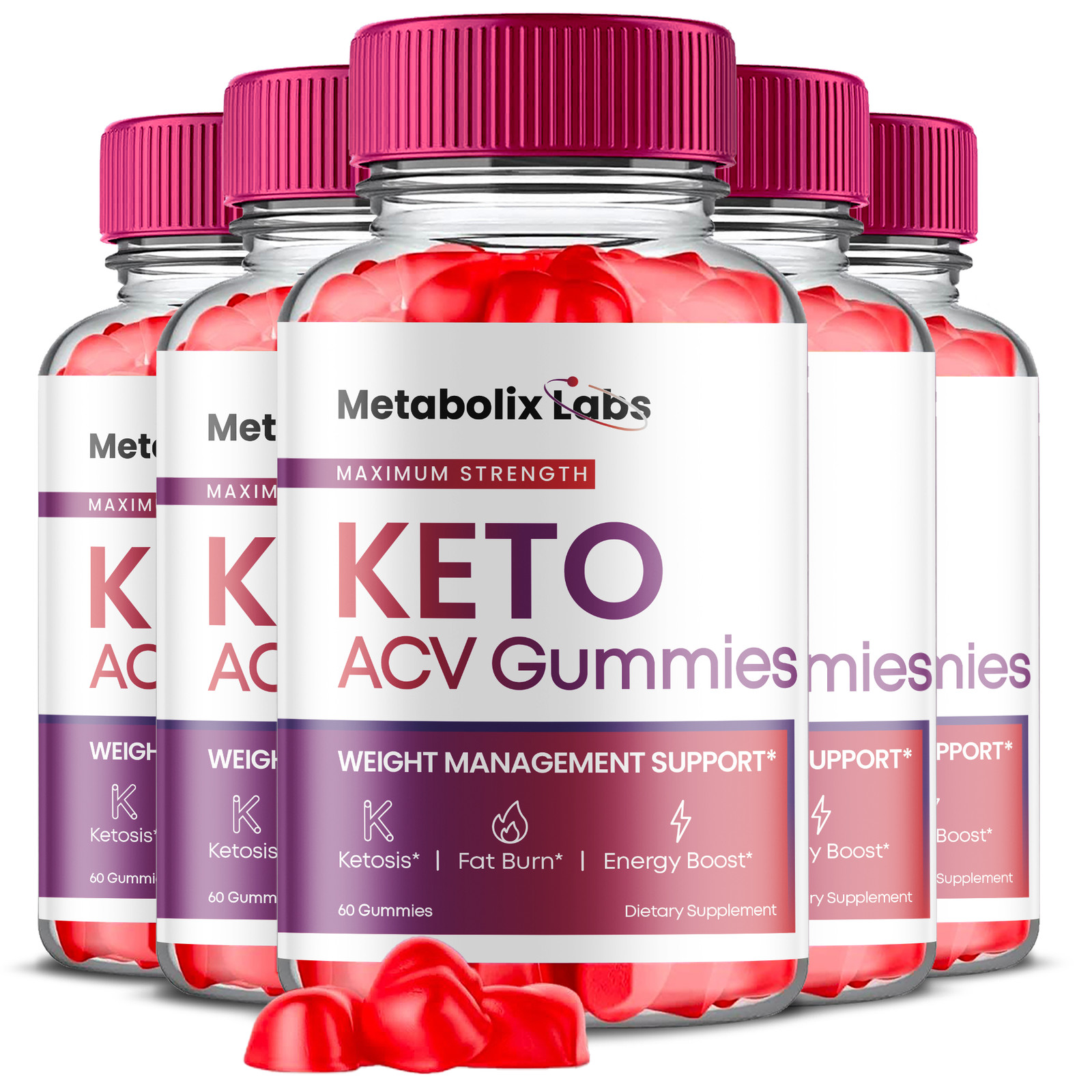 (5 Pack) Metabolix Labs Keto ACV Gummies, Metabolix Labs Keto ACV (300 Gummies)