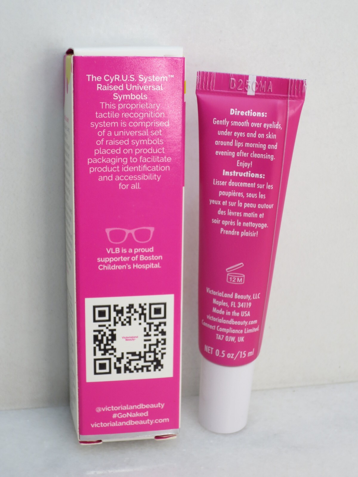 VICTORIALAND BEAUTY SKIN LOVING TREATMENT FOR EYES & LIPS 0.5 OZ BOXED LOT OF 2