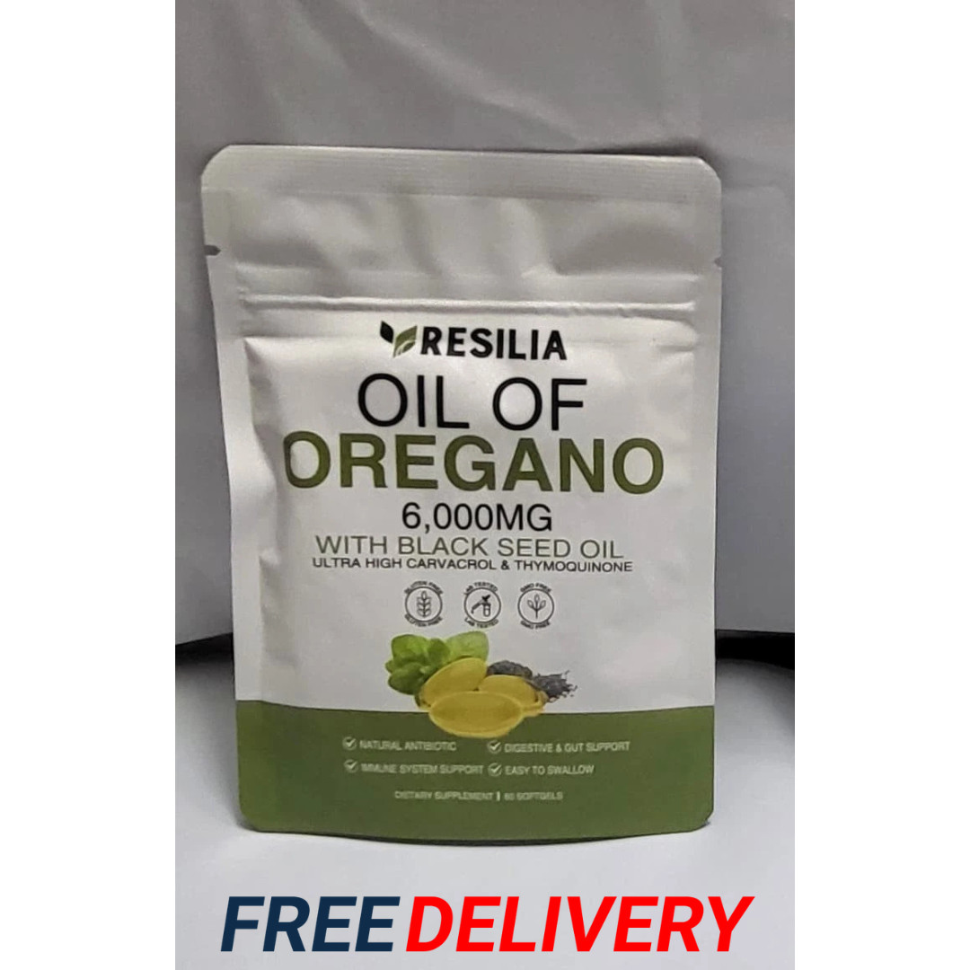 Resilia Oil of Oregano 6000mg with Black Seed Oil 60 Softgels Immune Support