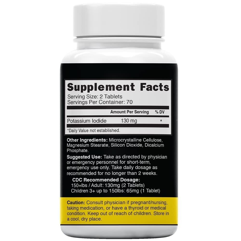 Potassium Iodide Radiation Tablets 130 mg (5 Pack) – (700 Tablets) EXP 2033