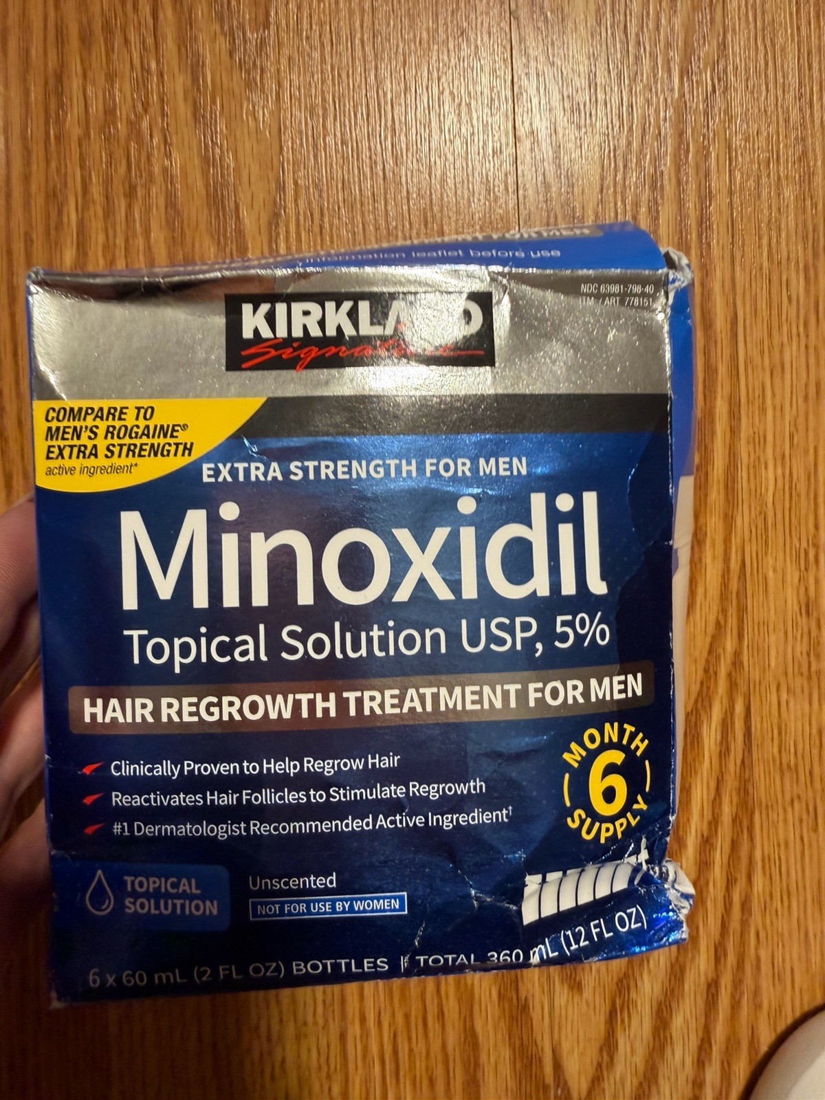 Kirkland Signature Minoxidil 5% Unscented Hair Regrowth for Men 6 Month Supply