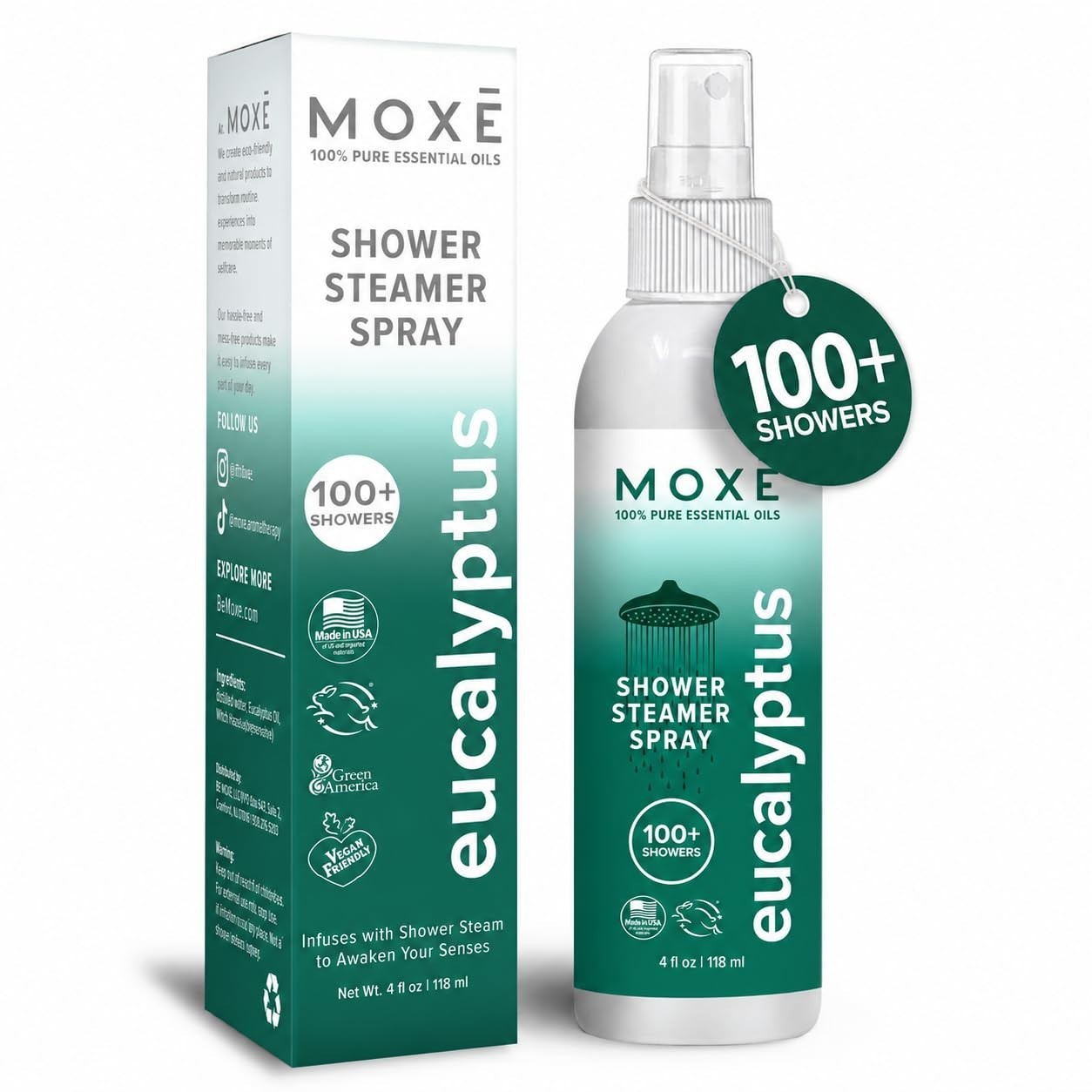 Eucalyptus Oil Shower Mist – Natural Aromatherapy Spray for Spa, Sinus Relief, 4