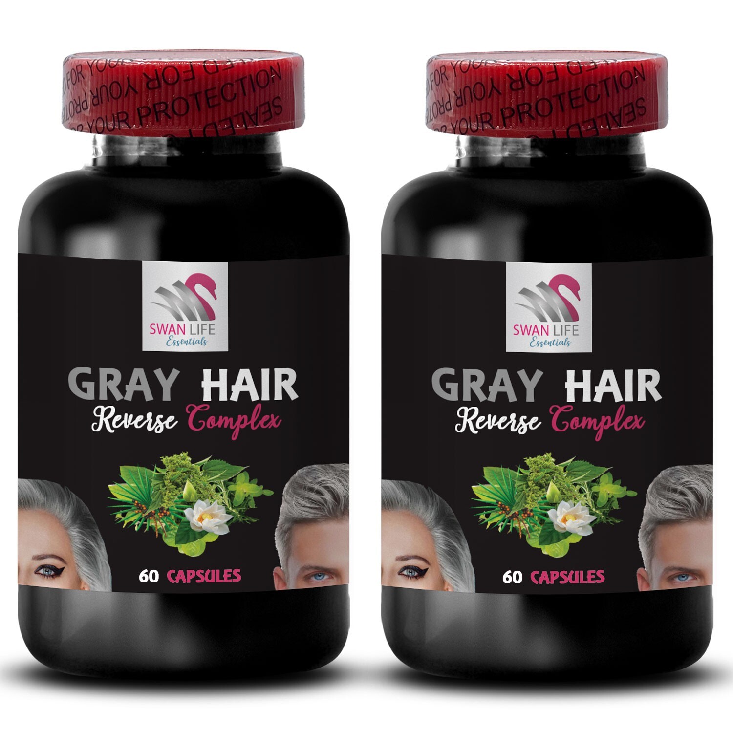 Shine and Color Mix – GRAY HAIR REVERSE – Timeless Hair Boost 2 Bottles 120 Caps
