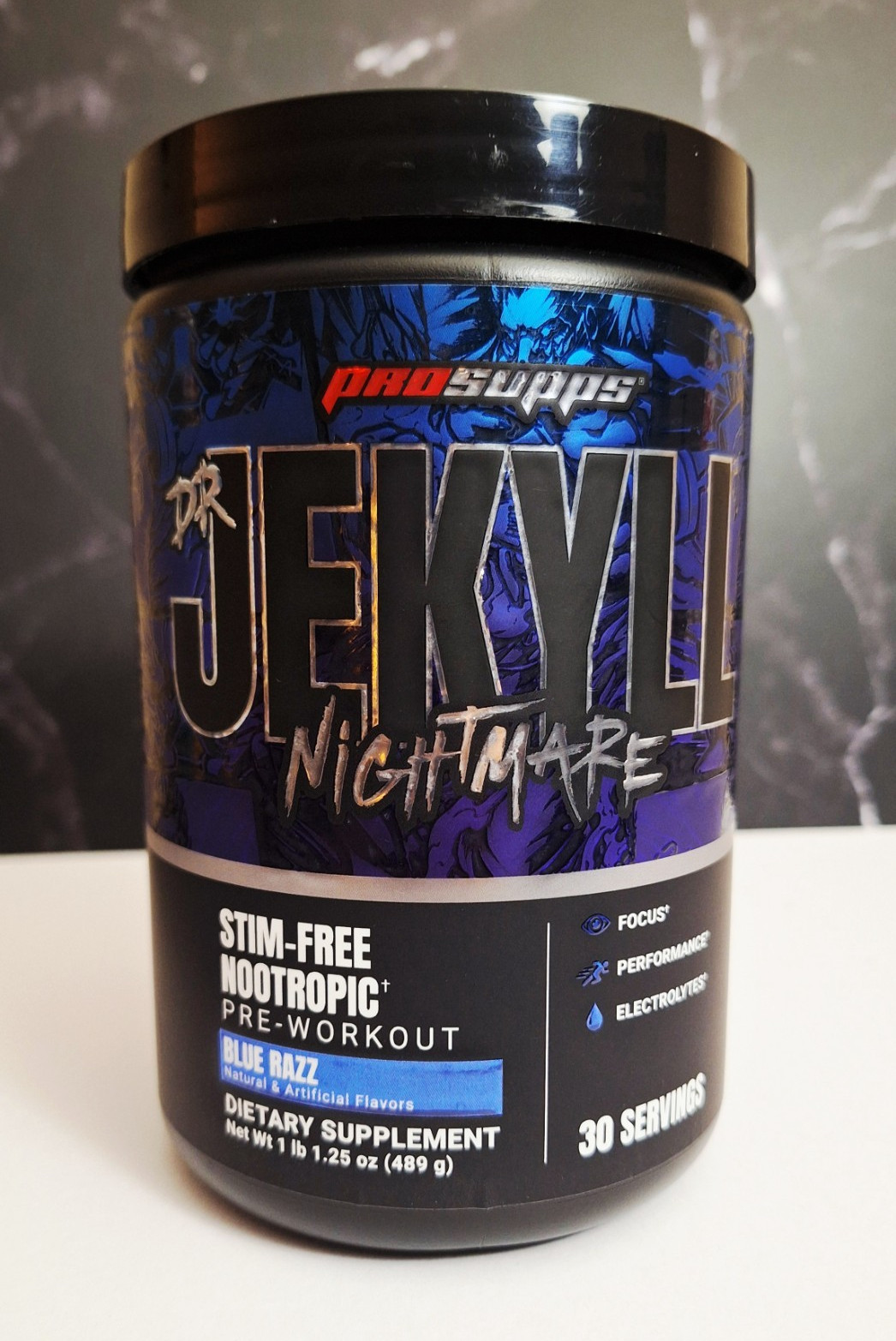 ProSupps Dr. Jekyll Nightmare Stim-Free Preworkout,Blue Razz,30 Serv,07/2027✨️