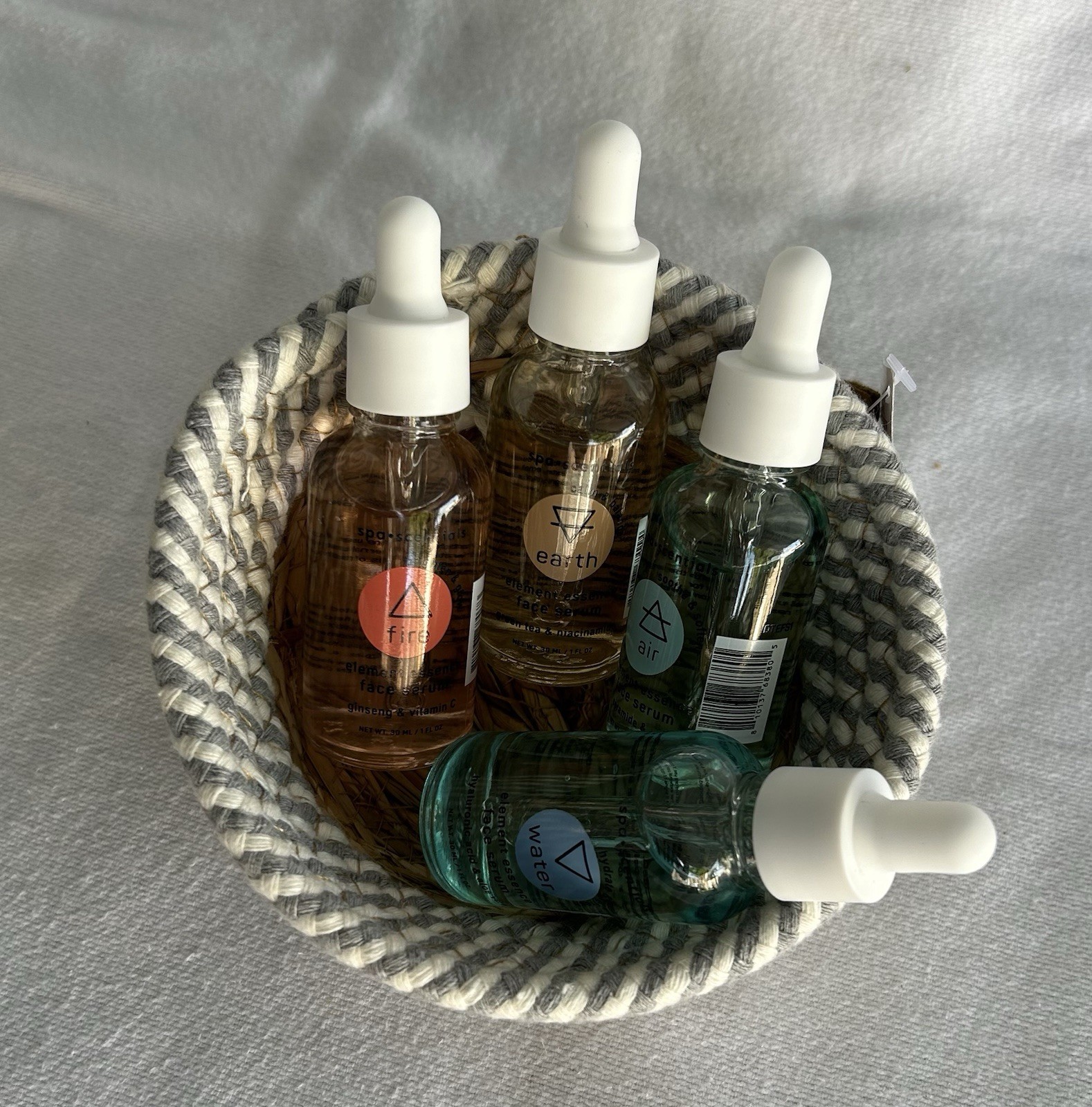 Spa Scents Face Serum Set 4pcs Fire Earth Air Water Skincare Gift Set