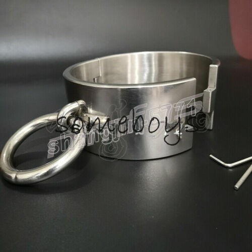 Stainless Steel Heavy Height 6cm Male/Female Big Rings Neck Restraint Collar New