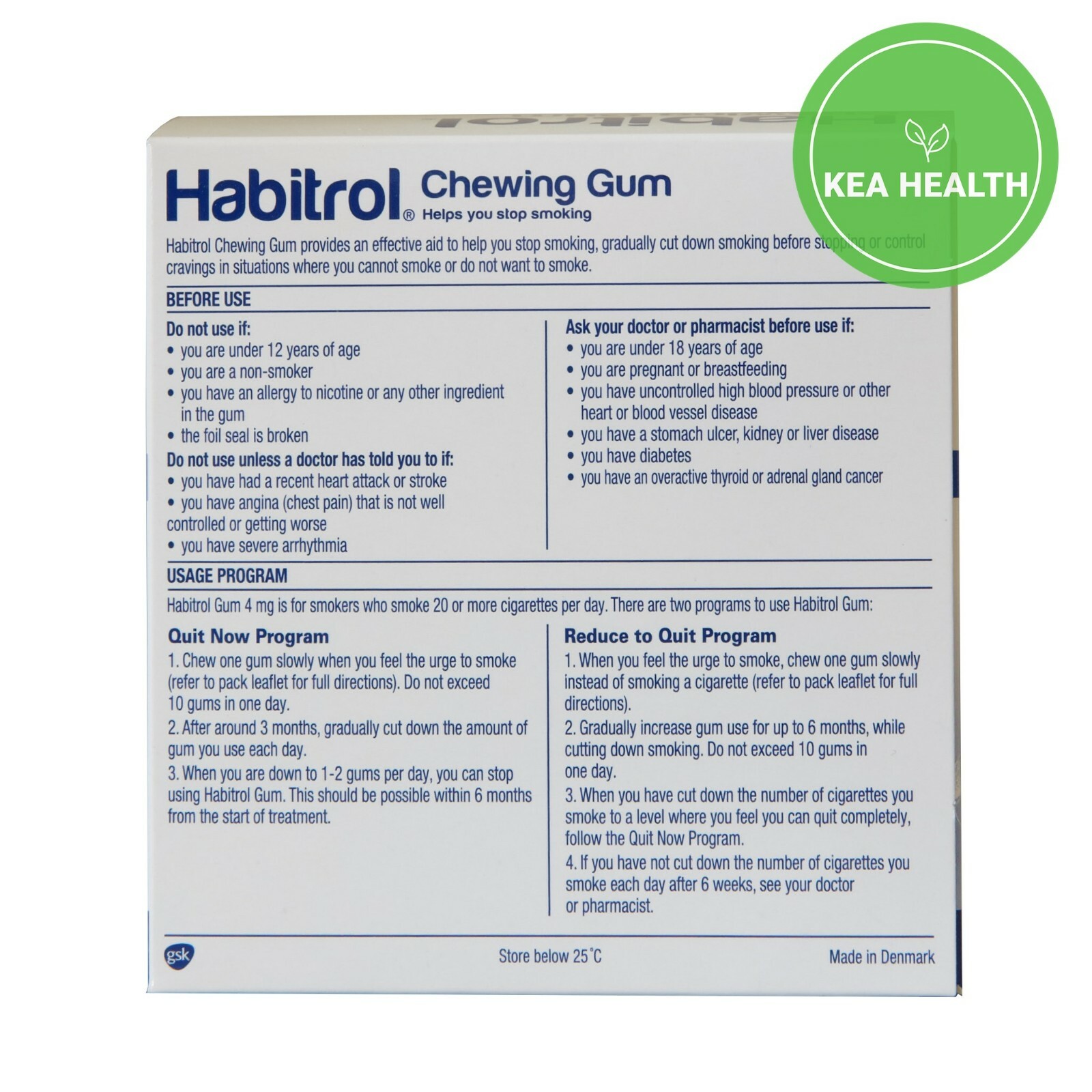 Habitrol Nicotine Gum 4mg Mint 816 pieces 4 New BULK Box Size- QUIT Smoking Now
