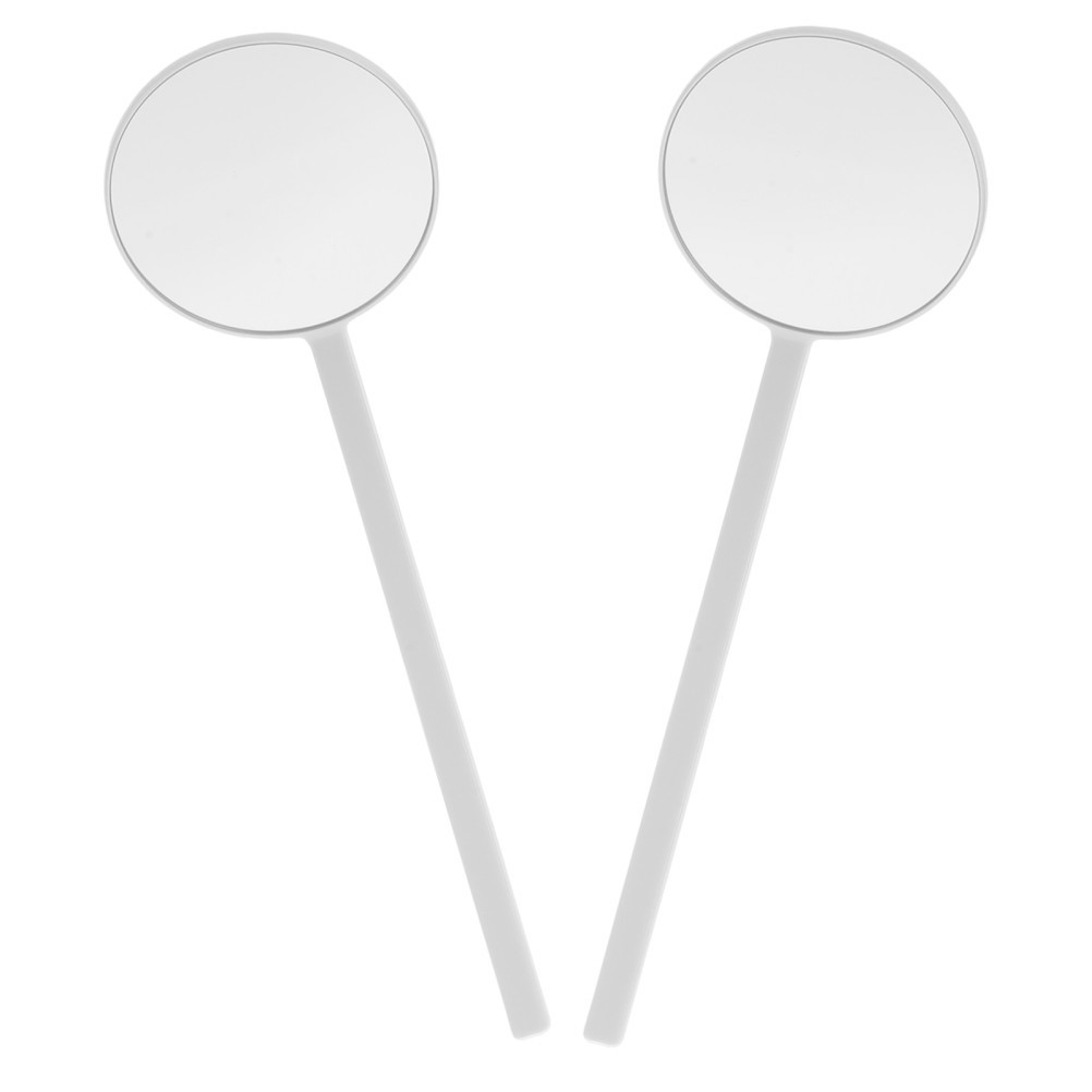 2pcs Handheld Eyelashes Mirrors for Lash Extension – 7.4×2.4in Portable Round