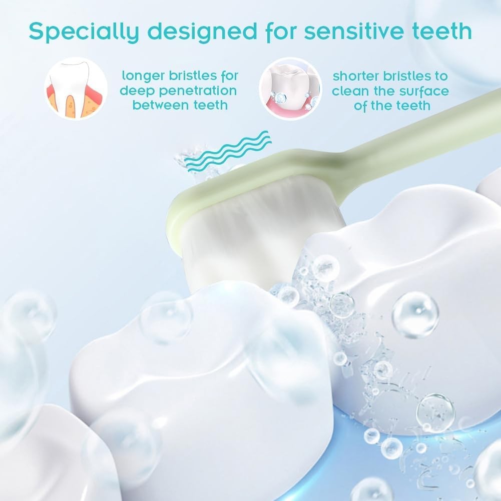 Jaxbo 8 PCS Extra Soft Toothbrush, Micro Nano 1 Count (Pack of 8), As Show