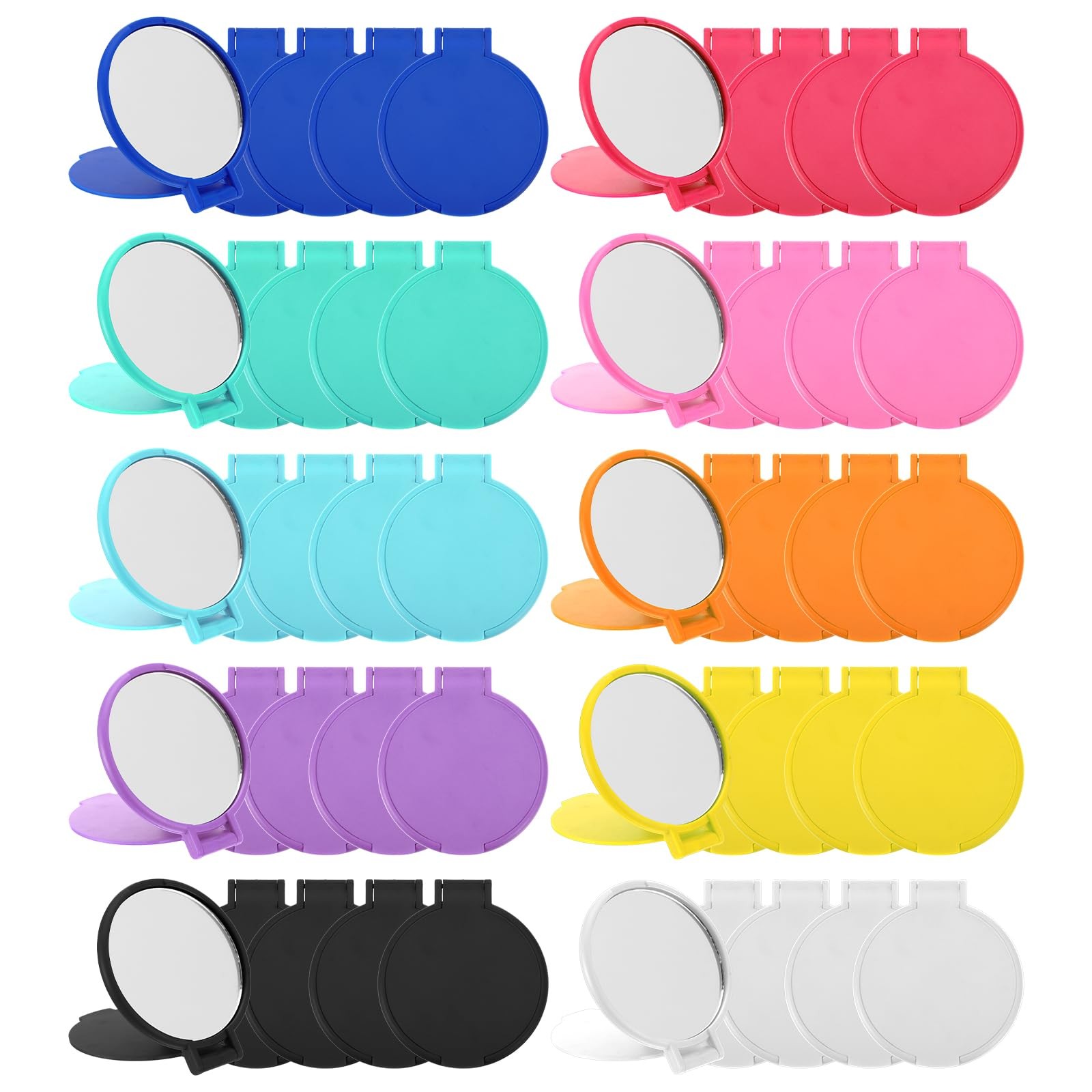 50 Pcs Mini Folding Mirror, 2.4 in Small Portable Travel Makeup Mirror, 10 Co…
